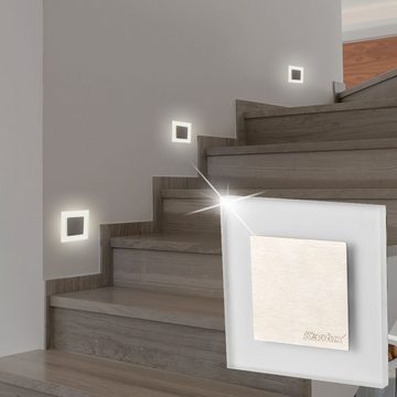 etc-shop LED Einbaustrahler, LED-Leuchtmittel fest verbaut, Warmweiß, 2er Set LED Wand Lampen Treppen Beleuchtung Ess Zimmer Decken
