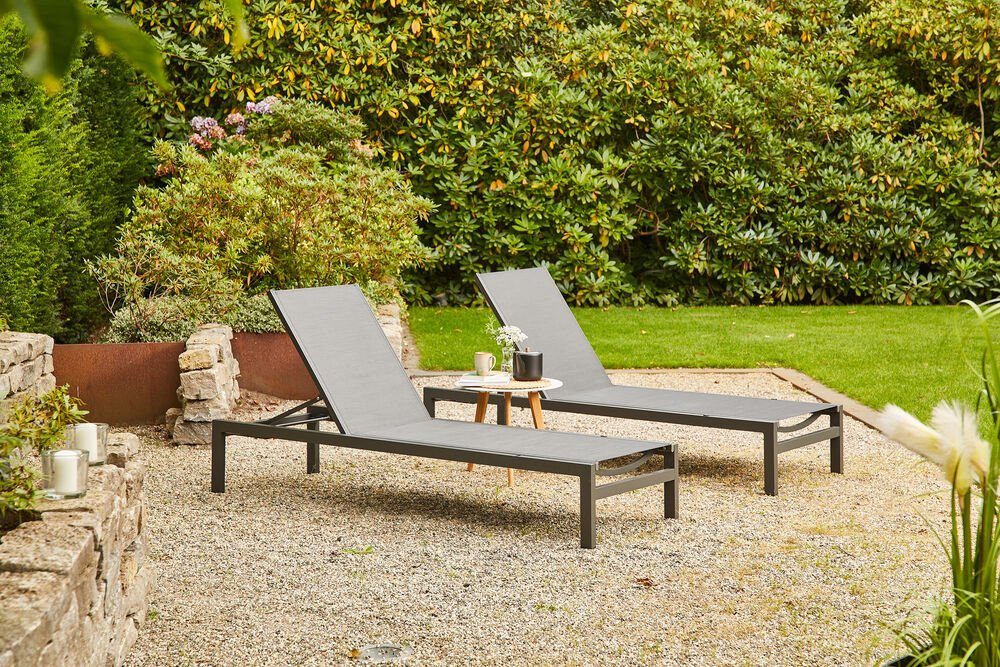 Siena Garden Loungerset Textilbezug Gartensessel Alu,matt-anthrazit, 2 Remini, tlg