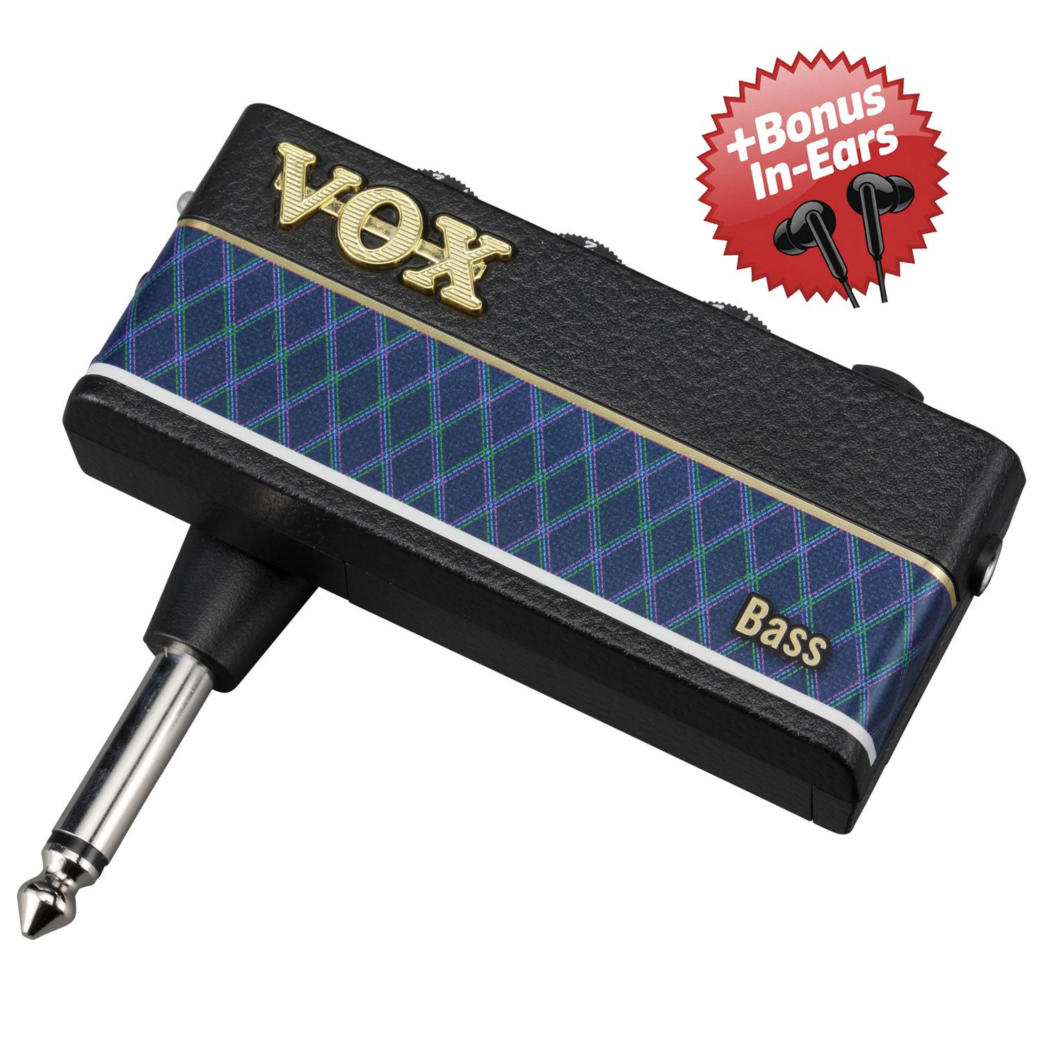 VOX-AMPS Vox Kopfhörer-Verstärker für Bassgitarre amPlug 3 Bass + Bonus In-Ear Verstärker (Anzahl Kanäle: 2, Bass)