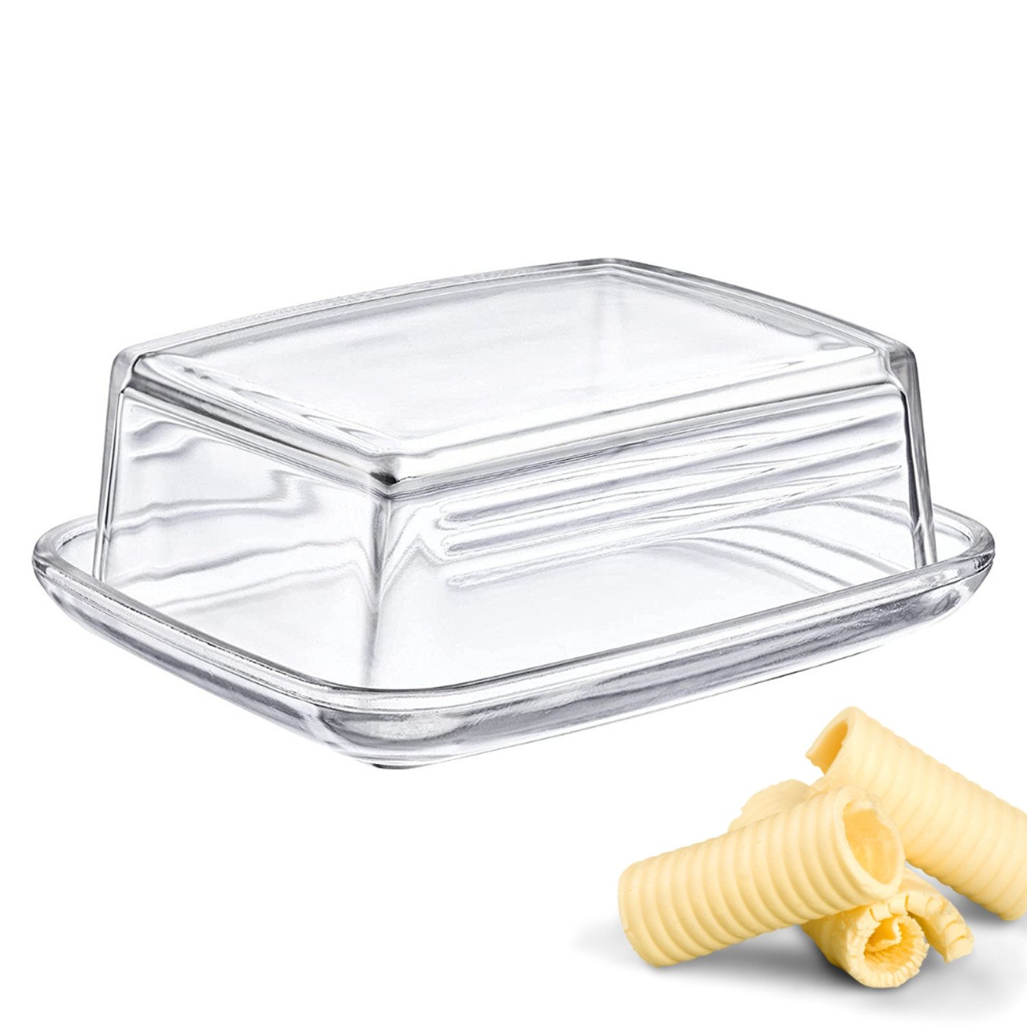 WESTMARK Butterdose Dekorativ, Länge: 14,3 cm, Glas, Transparent, Glas
