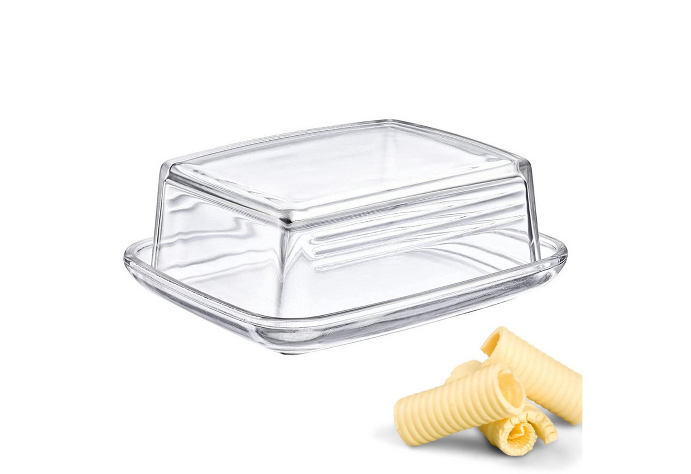 WESTMARK Butterdose Dekorativ, Länge: 14,3 cm, Glas, Transparent, Glas