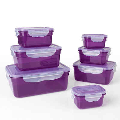 GOURMETmaxx Frischhaltedose Lunchbox Vorratsdosen tropfsicher, einfrieren, aufbewahren, (7er Set, 14-tlg), 2x 200ml; 2x 500ml; 2x 1100ml; 1x 2100ml