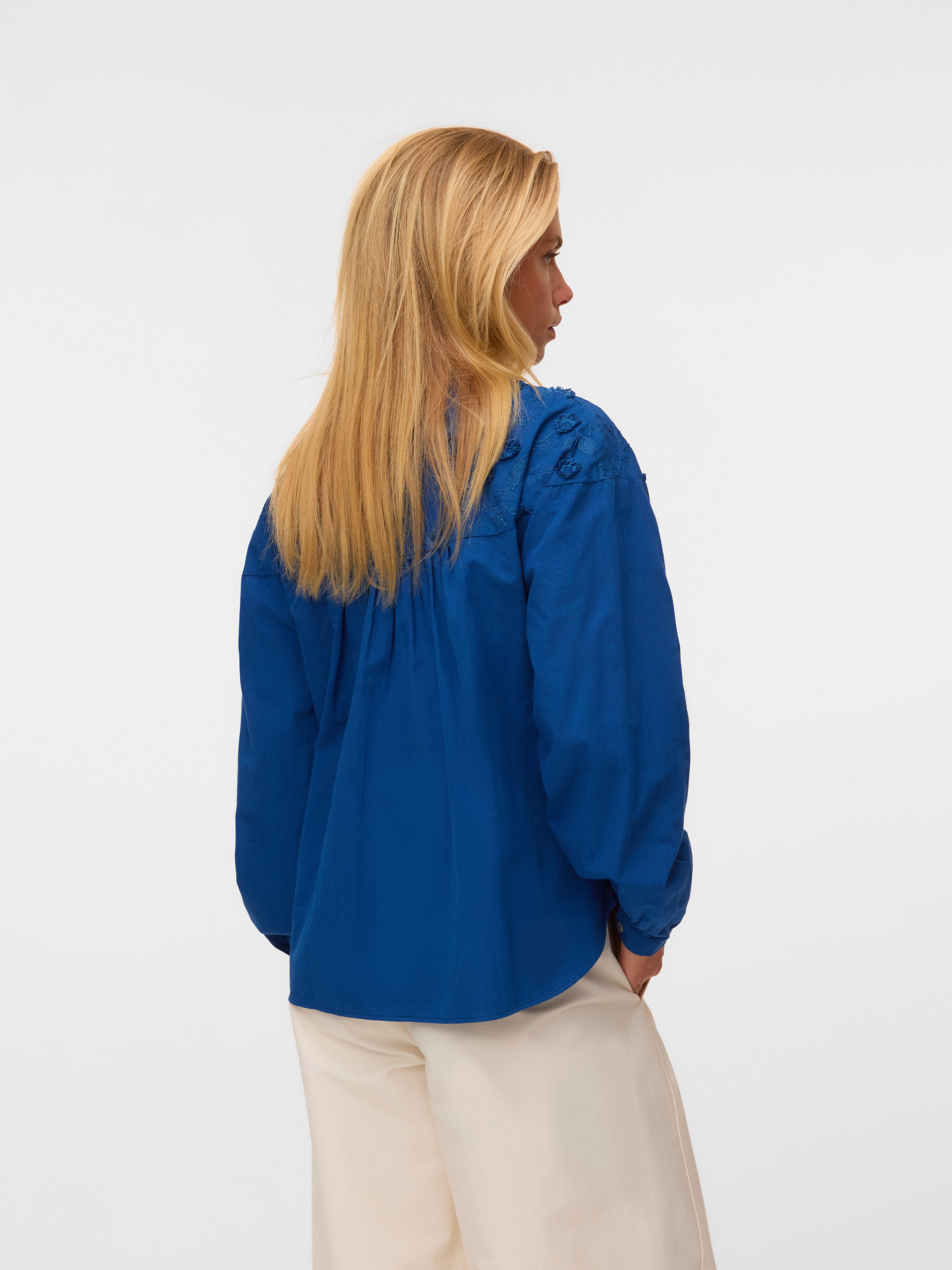 Vero Moda Langarmbluse VMTUESDAY L/S DETAIL TOP WVN Baumwolle – Bild 2 von 4