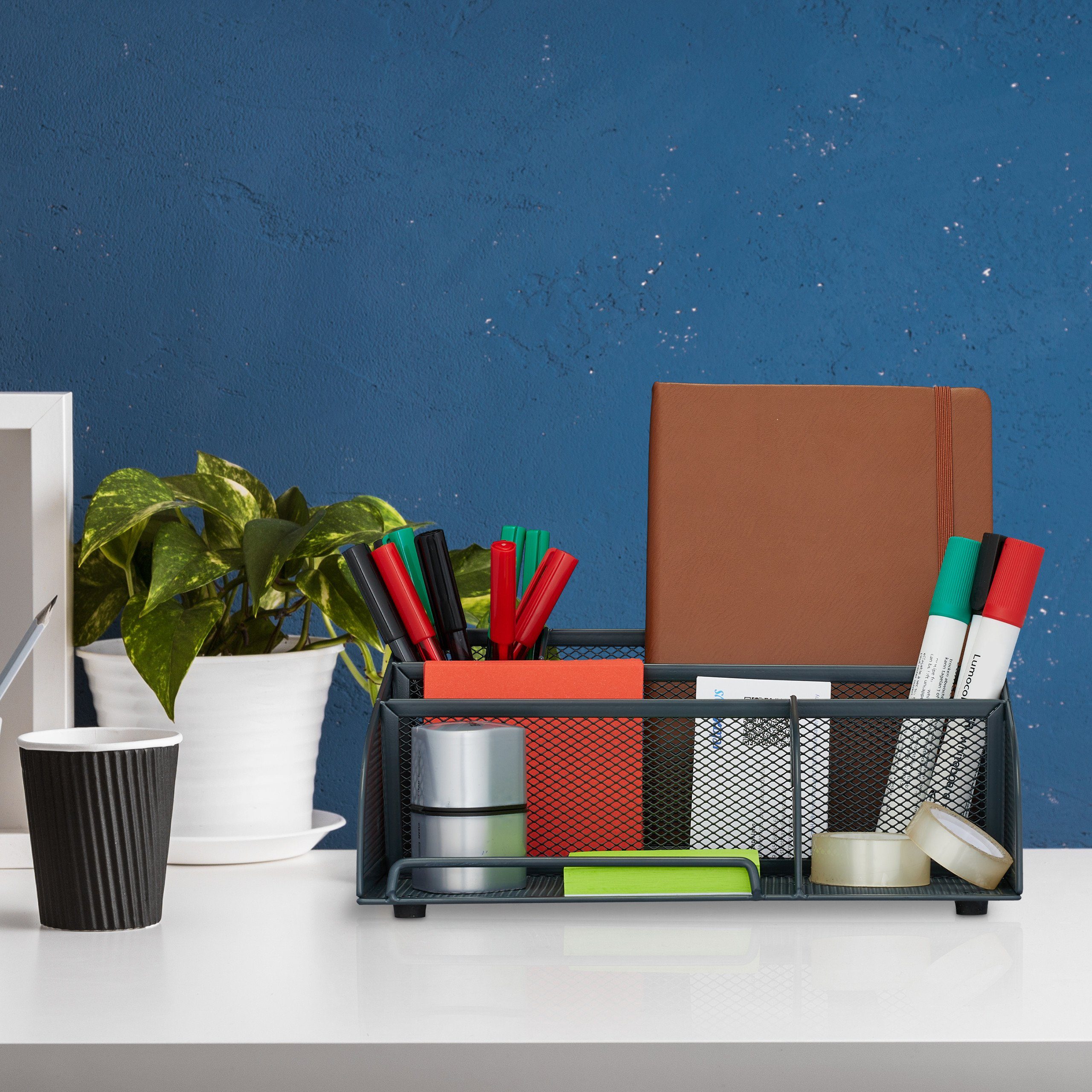 relaxdays Organizer Schreibtisch Organizer im Mesh Design (1 St)