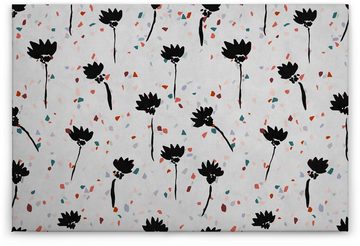 A.S. Création Leinwandbild terrazzo, Blumen (1 St), Keilrahmen Bild Abstrakt Blumen Bunt Grau