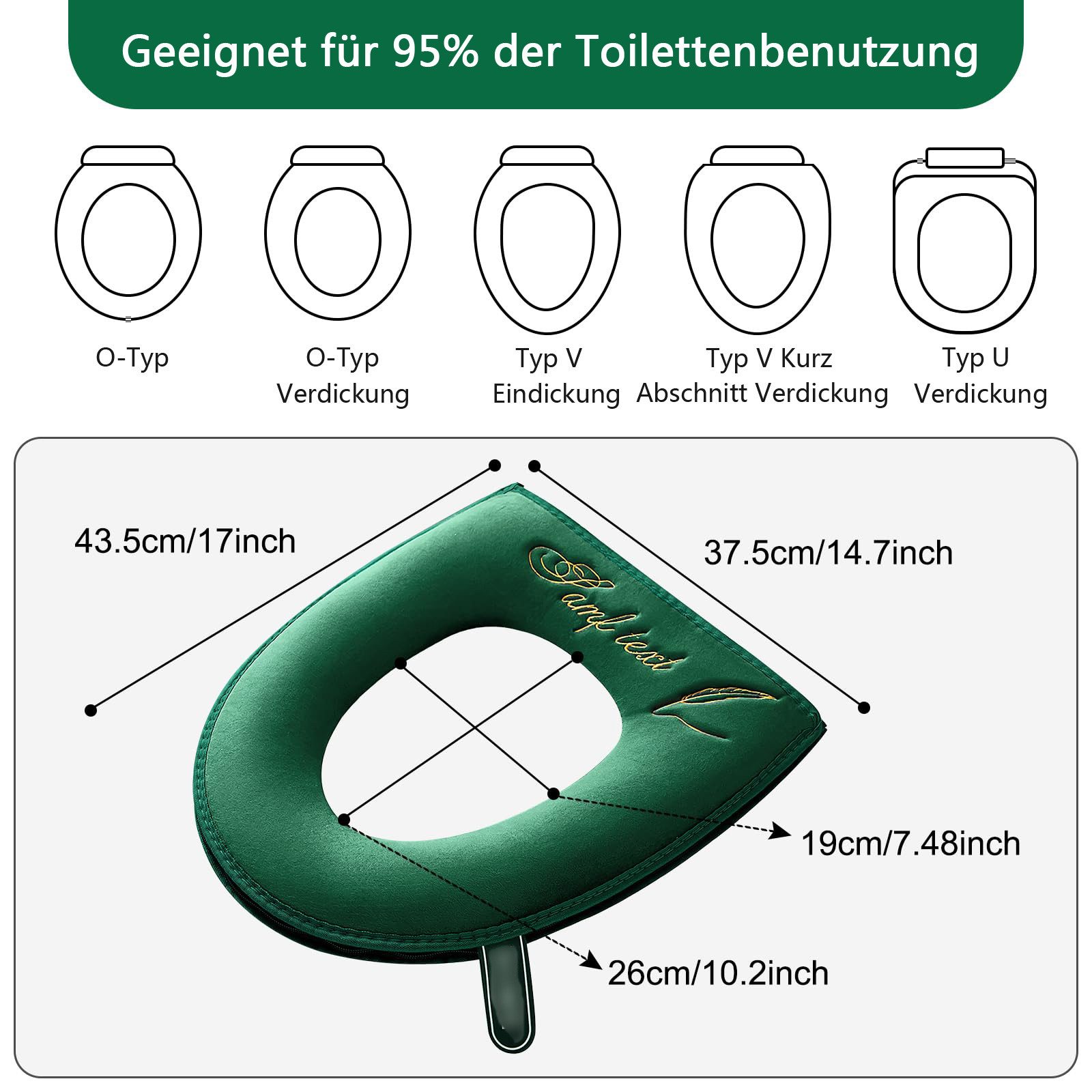 Coonoor WC-Deckelbezug weiche WC-Sitzbezüge mit Griff, günstig online kaufen