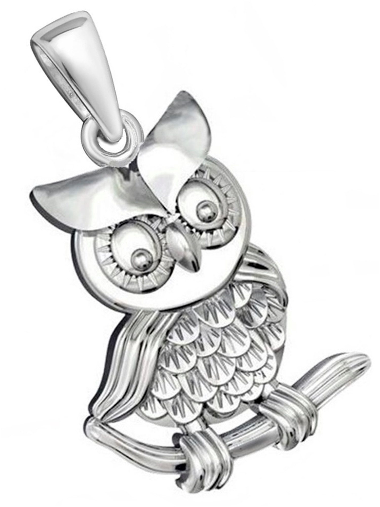 Goldene Hufeisen Kettenanhänger Eule Anhänger für Halskette aus 925 Sterling Silber Kettenanhänger (1 Stück, inkl. Etui)