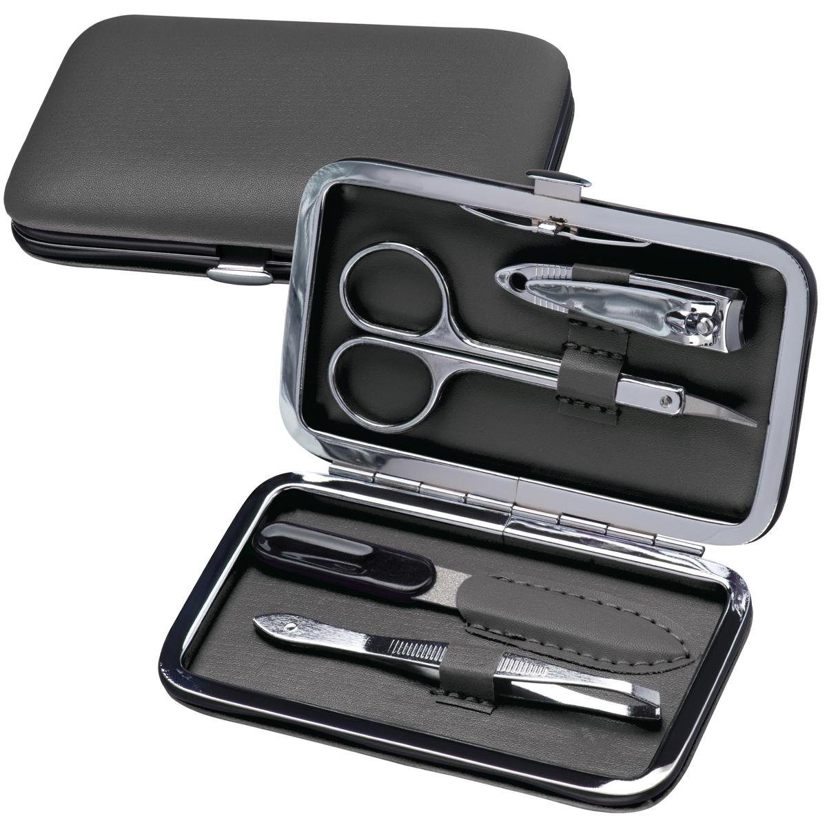 Easy Gifts Maniküre-Etui Maniküre-Set / 5-teilig / im PVC-Etui mit Metallrahmen