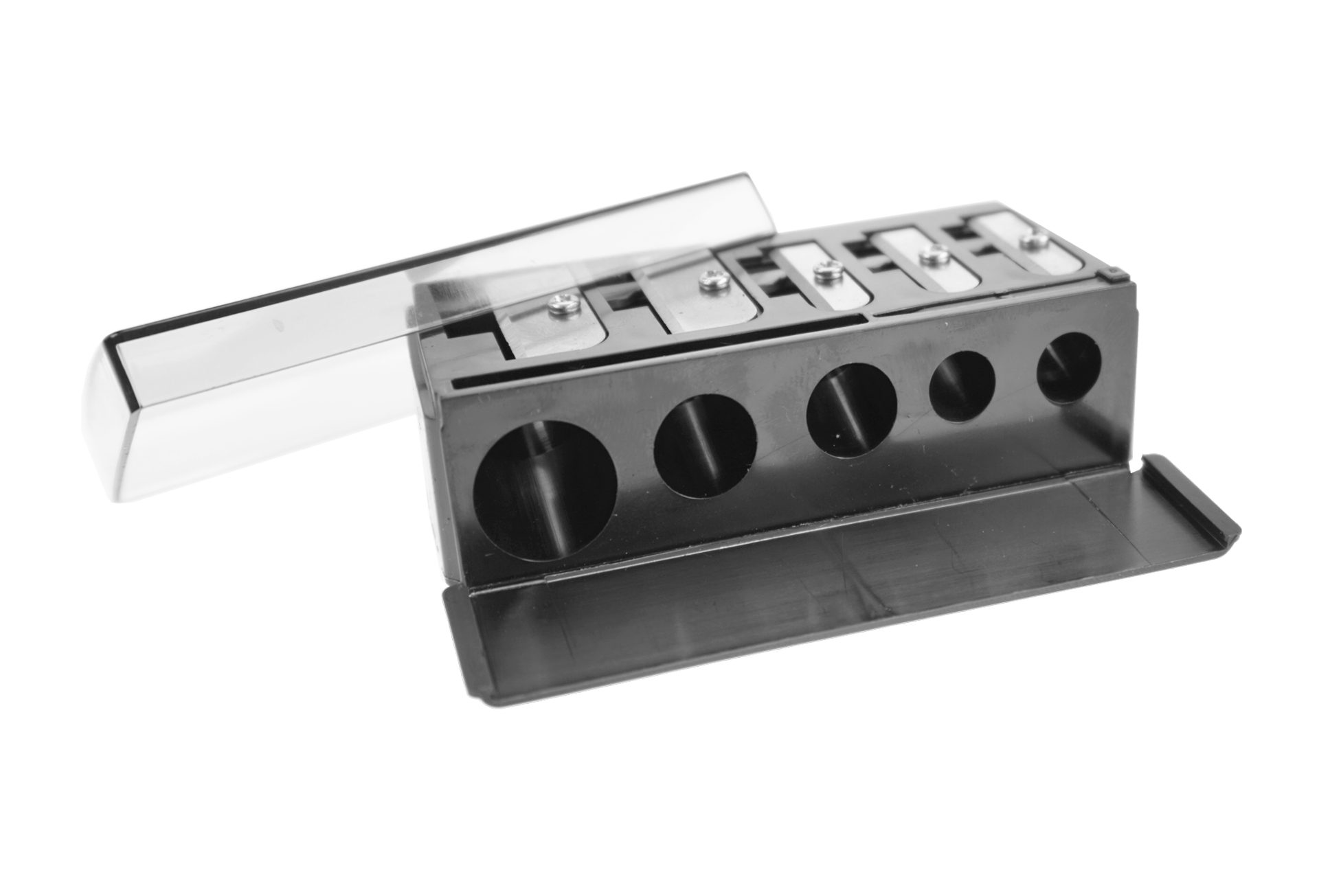 Fantasia Beauty Anspitzer Kosmetikstift-Multispitzer, Kunststoff, Schwarz/Transparent, 5 Größen Make-up-Spitzer