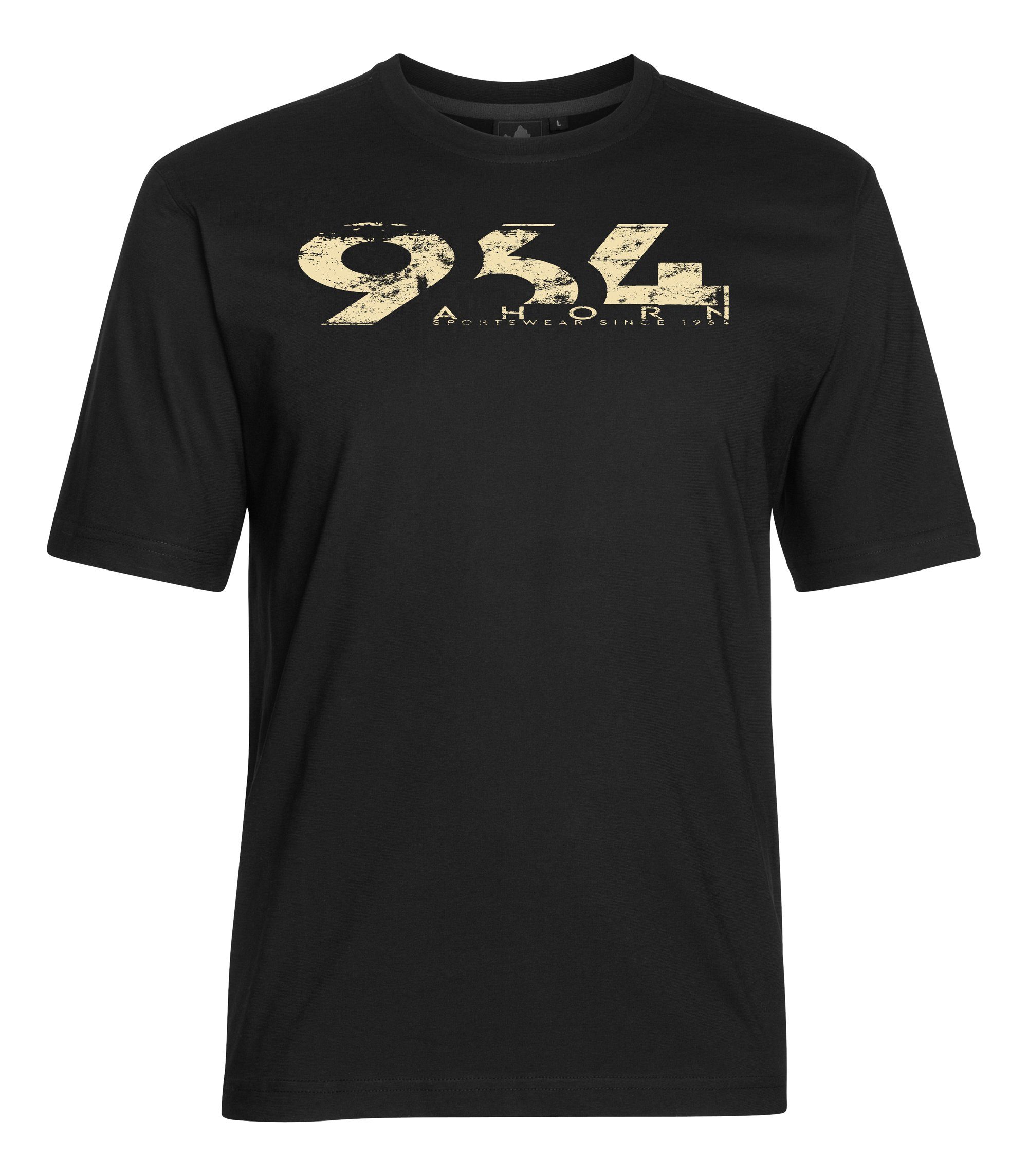 AHORN SPORTSWEAR T-Shirt 964_EGGSHELL mit modischem Print schwarz