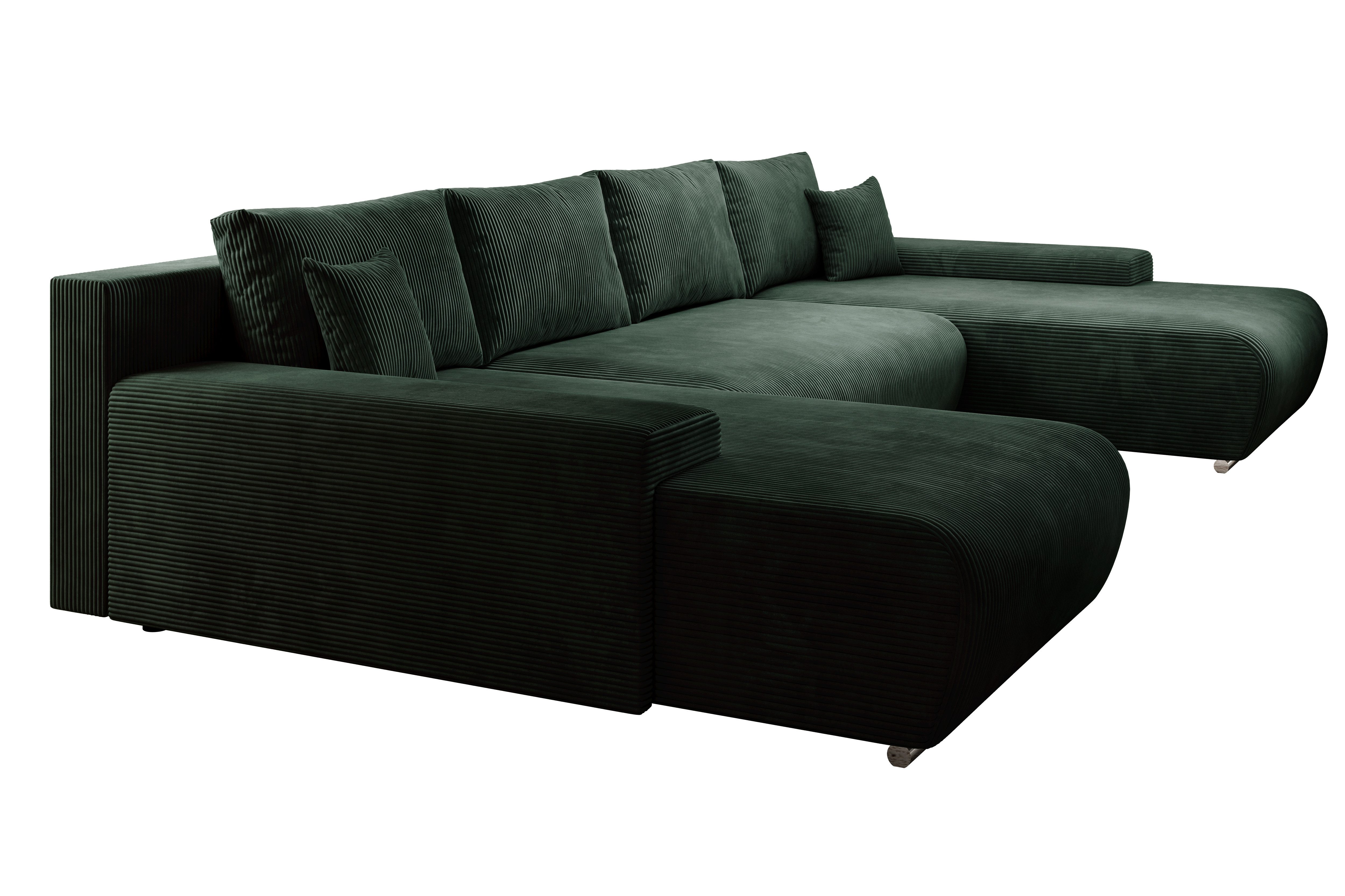 PROMETO Möbel Ecksofa Credo Ecksofa U-Form, mit Schlaffunktion und Bettkasten, U-Form Couch