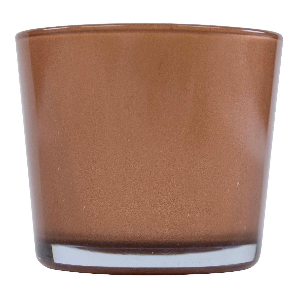 INNA-Glas Kerzenhalter Teelichthalter Halter ALENA METALLIC, bronze metallic, 9cm, Ø10cm