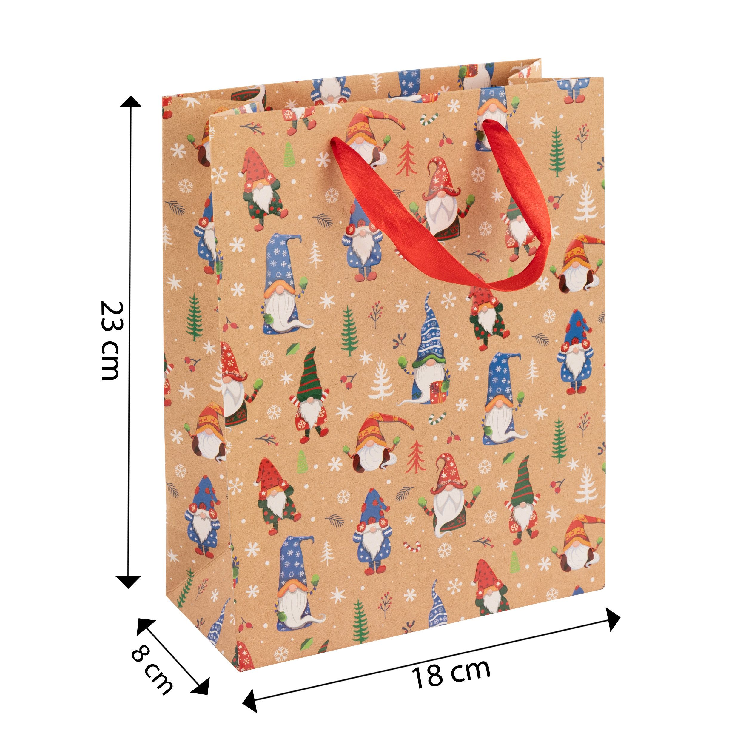Idena Tragetasche Idena Geschenktasche Weihnachten Wichtel 18x23x8cm 210g/m² – Bild 5 von 5