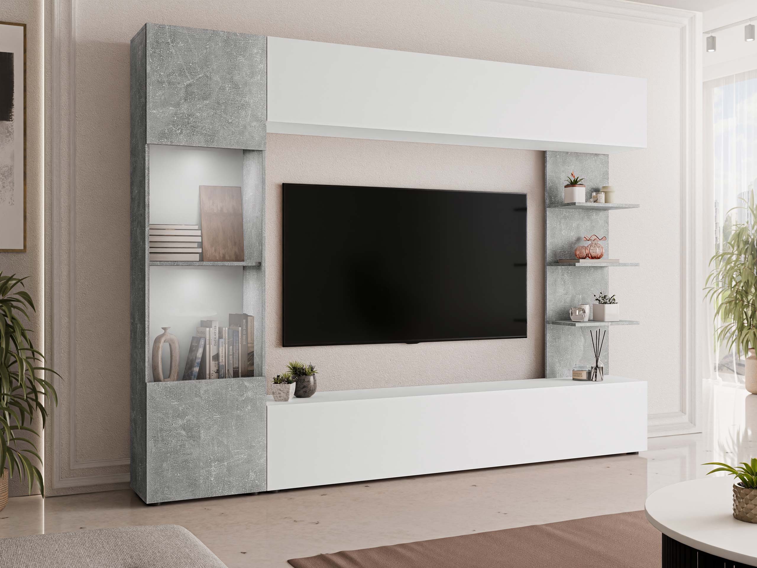 MIRJAN24 Wohnwand Lazando, (Komplett-Set, Hängeschrank, Vitrine, TV-Lowboar günstig online kaufen