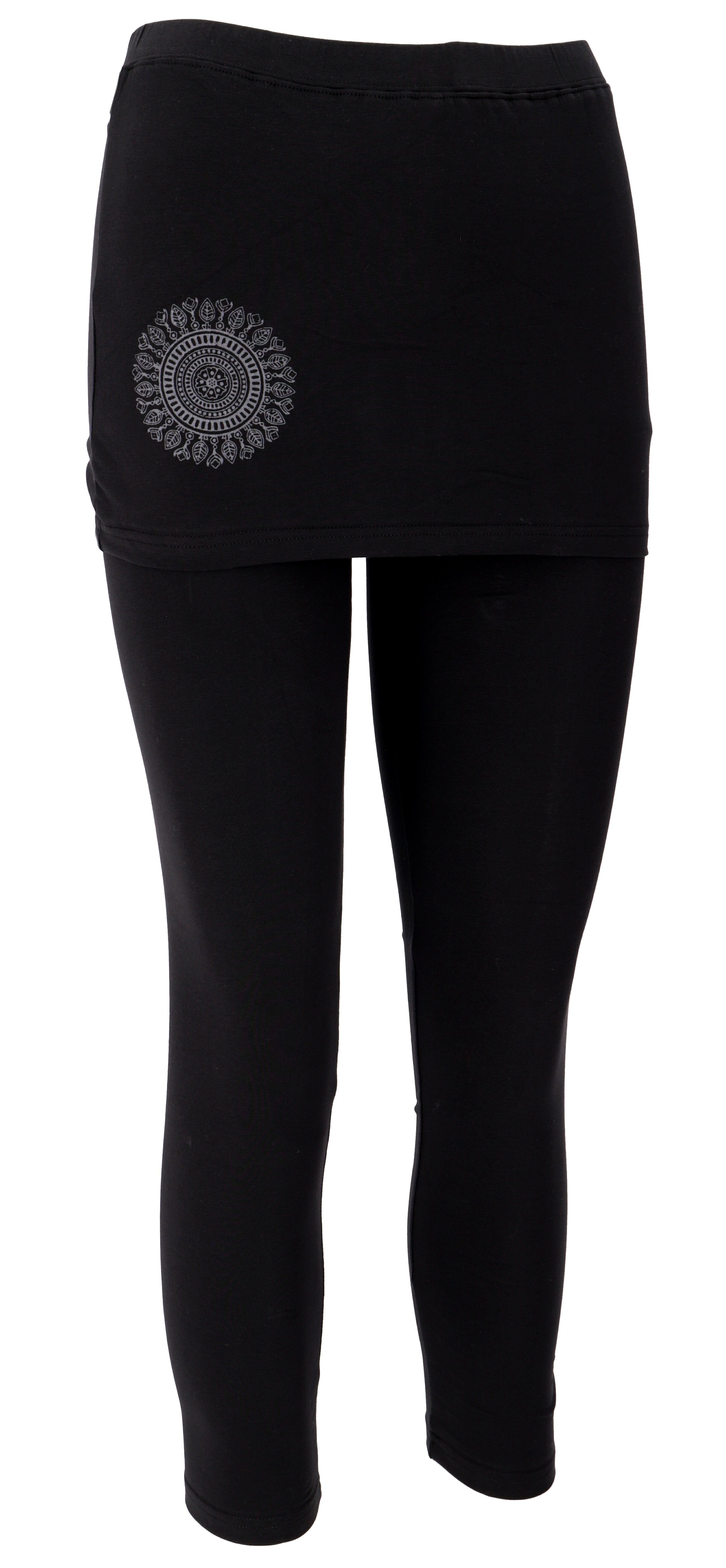 Guru-Shop Hose & Shorts Yoga-Hose, Leggings mit Minirock Bio BW Yogi -.. alternative Bekleidung