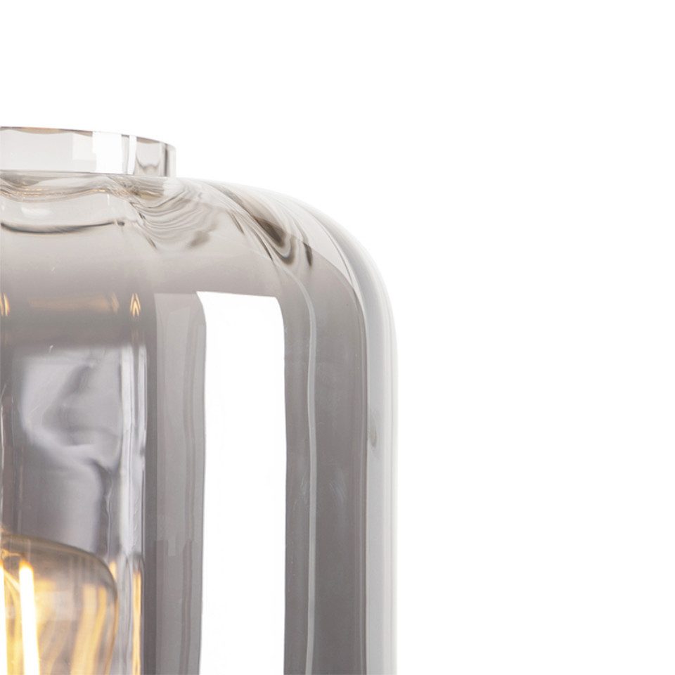 Qazqa Stehlampe Qara, ohne Leuchtmittel, E27, Schwarz, Design, Glas, 1-flammig