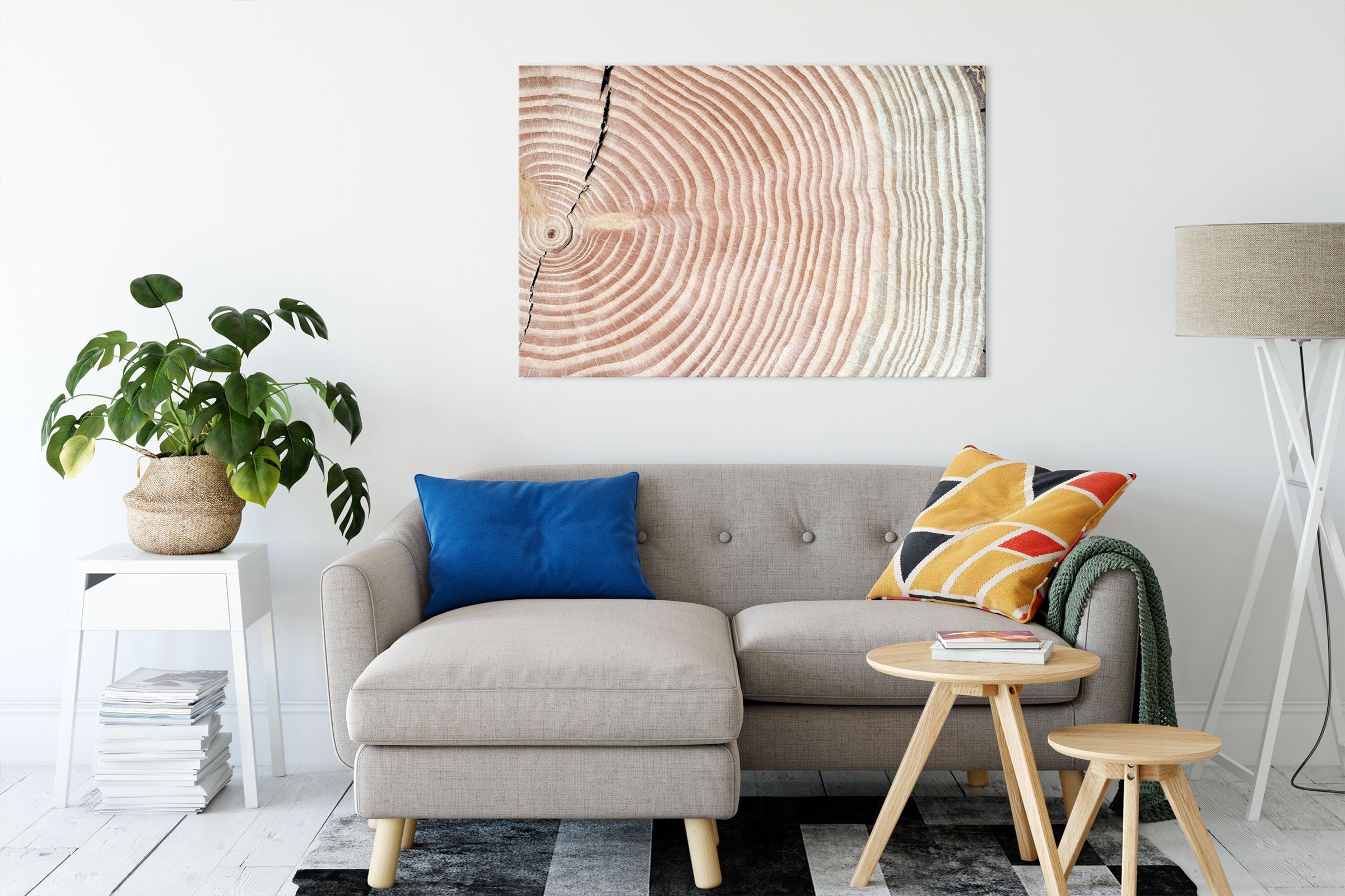 Pixxprint Leinwandbild Baumstamm Jahresringe, Baumstamm Jahresringe günstig online kaufen