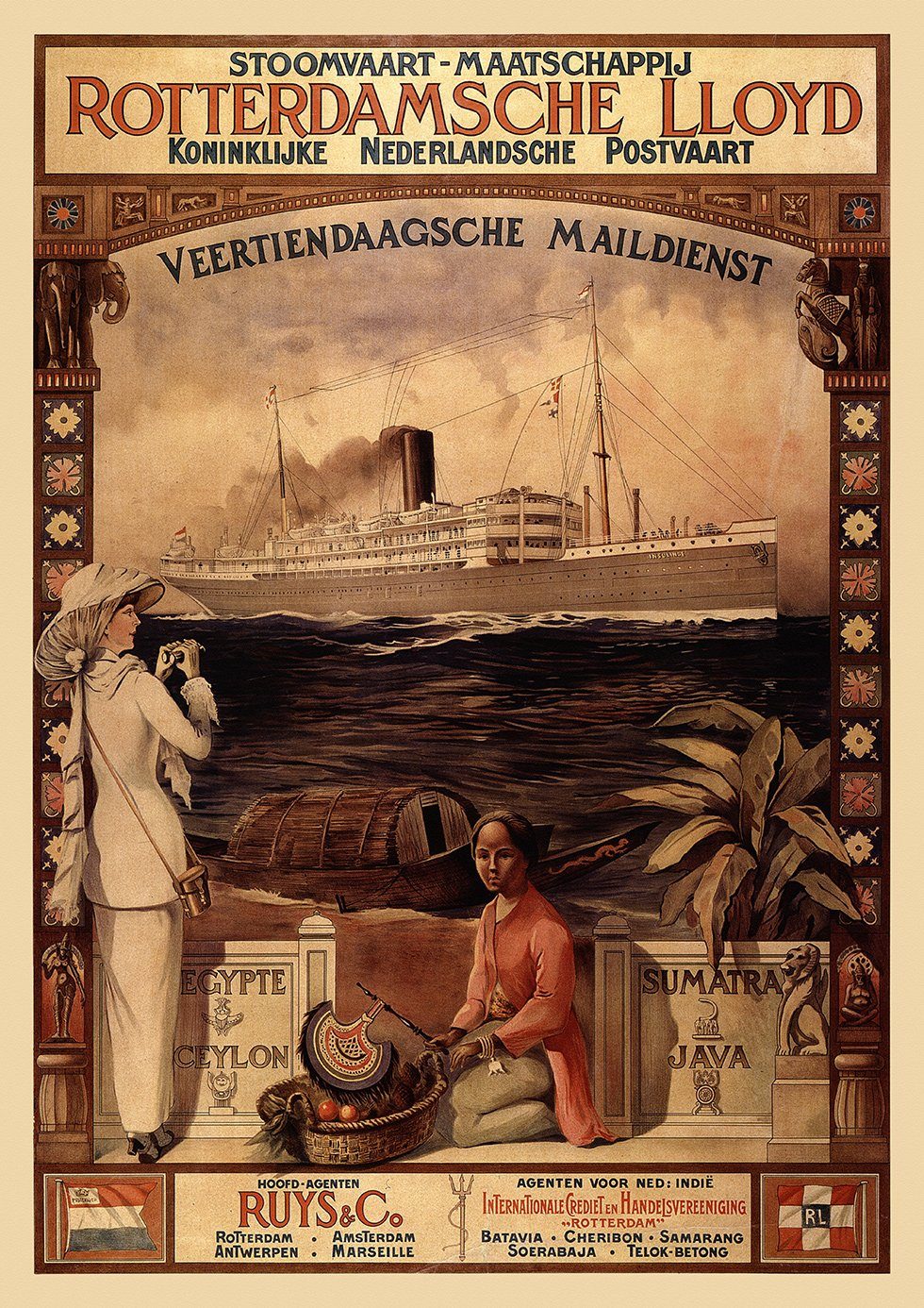 Kunstdruck Rotterdamsche Lloyd Maildienst Sumatra Java Postvaart Kunstdruck Werbu, (1 St)
