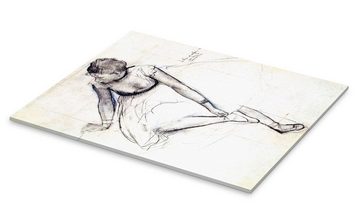 Posterlounge Acrylglasbild Edgar Degas, Tänzerin bindet ihren Schuh, Malerei