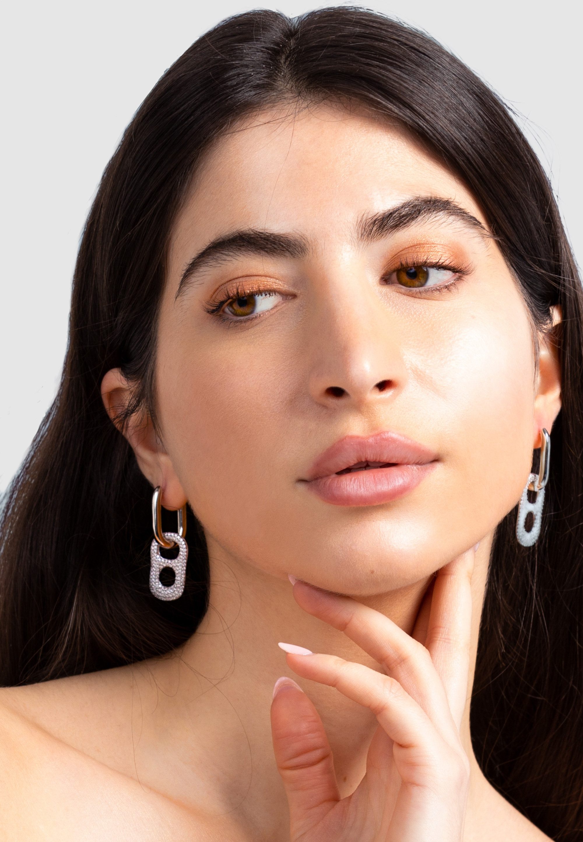 FILIPPA FIRENZE Paar Creolen Dolce far Niente, mit funkelnden Strass-Steinchen