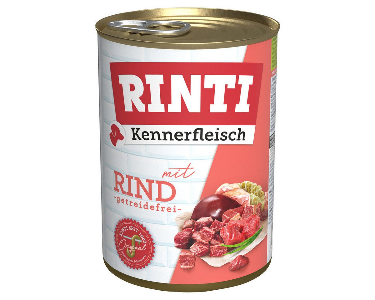 Rinti Kennerfleisch mit Rind 400 g - 24 Stück, Nassfutter für: Hund