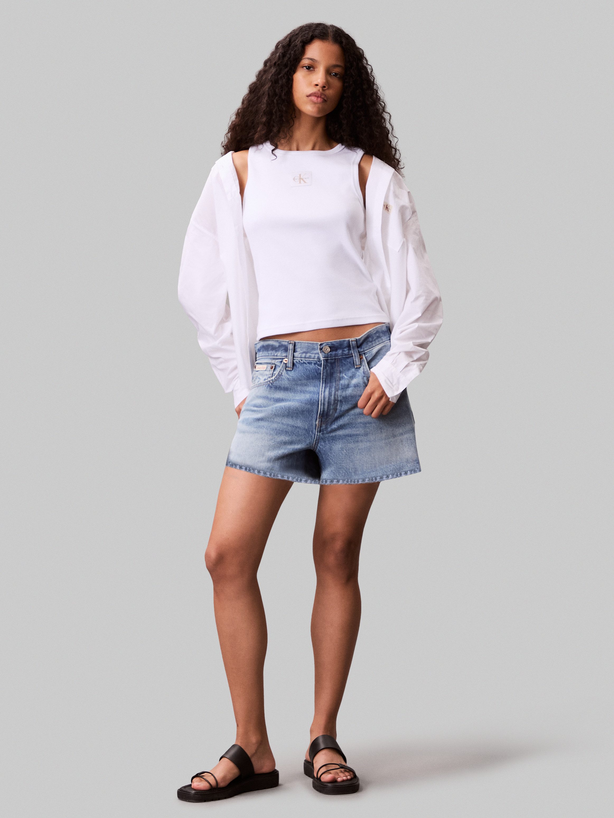 Calvin Klein Jeans Tanktop A - WVN LBL 2X2 CTTN Mit Rundhalsausschnitt