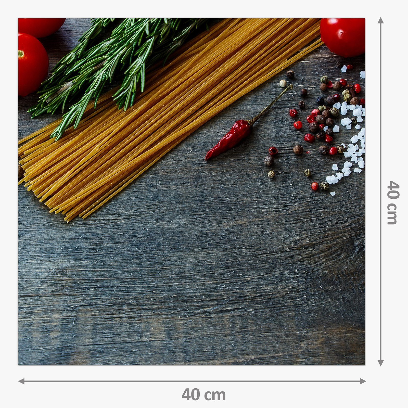 Spritzschutz Küchenrückwand und Glas Motiv mit Küchenrückwand Tomaten Spaghetti Primedeco