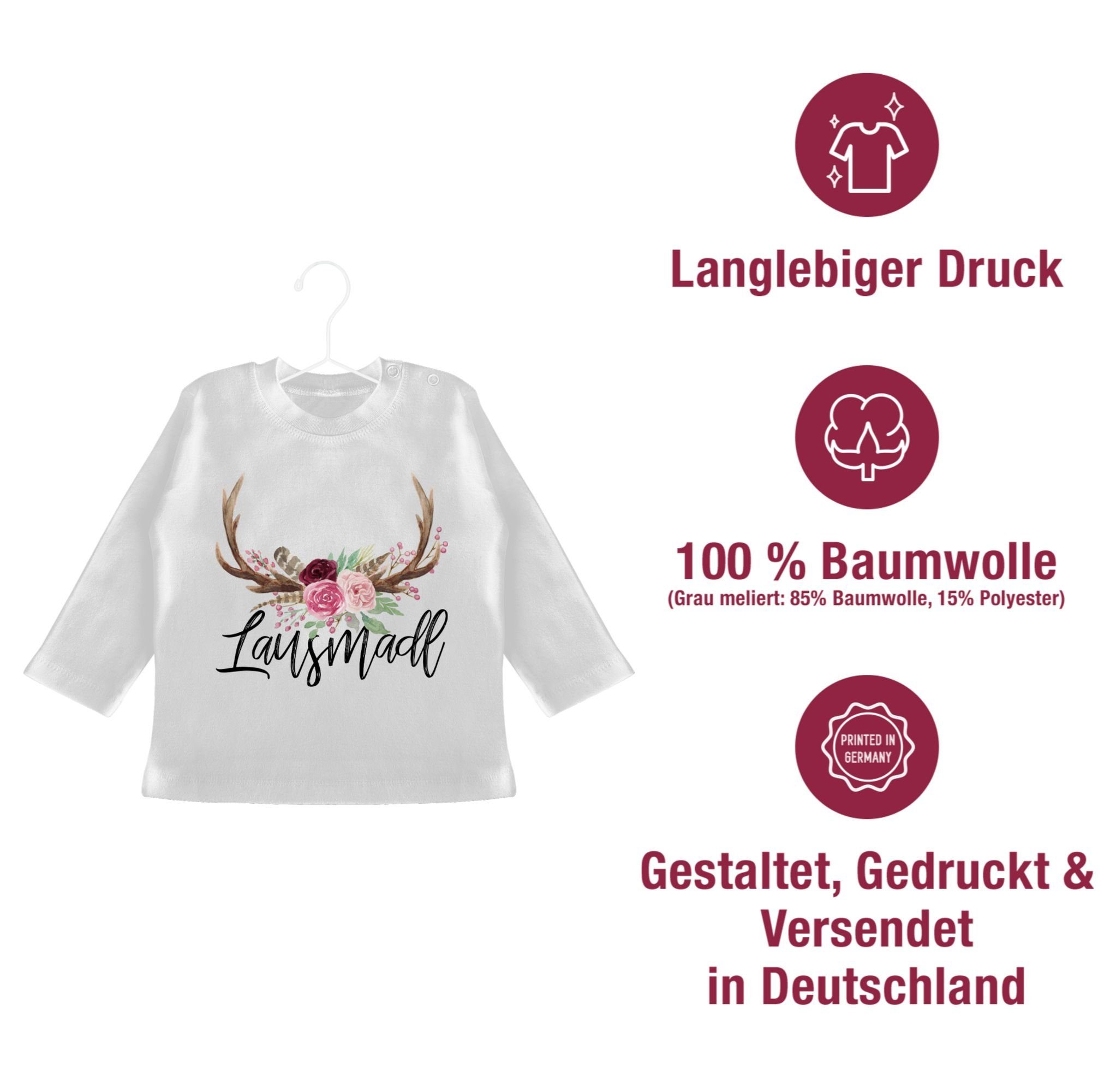 Outfit Baby für Shirtracer Hirschgeweih Mode Lausmadl 1 Oktoberfest T-Shirt Weiß