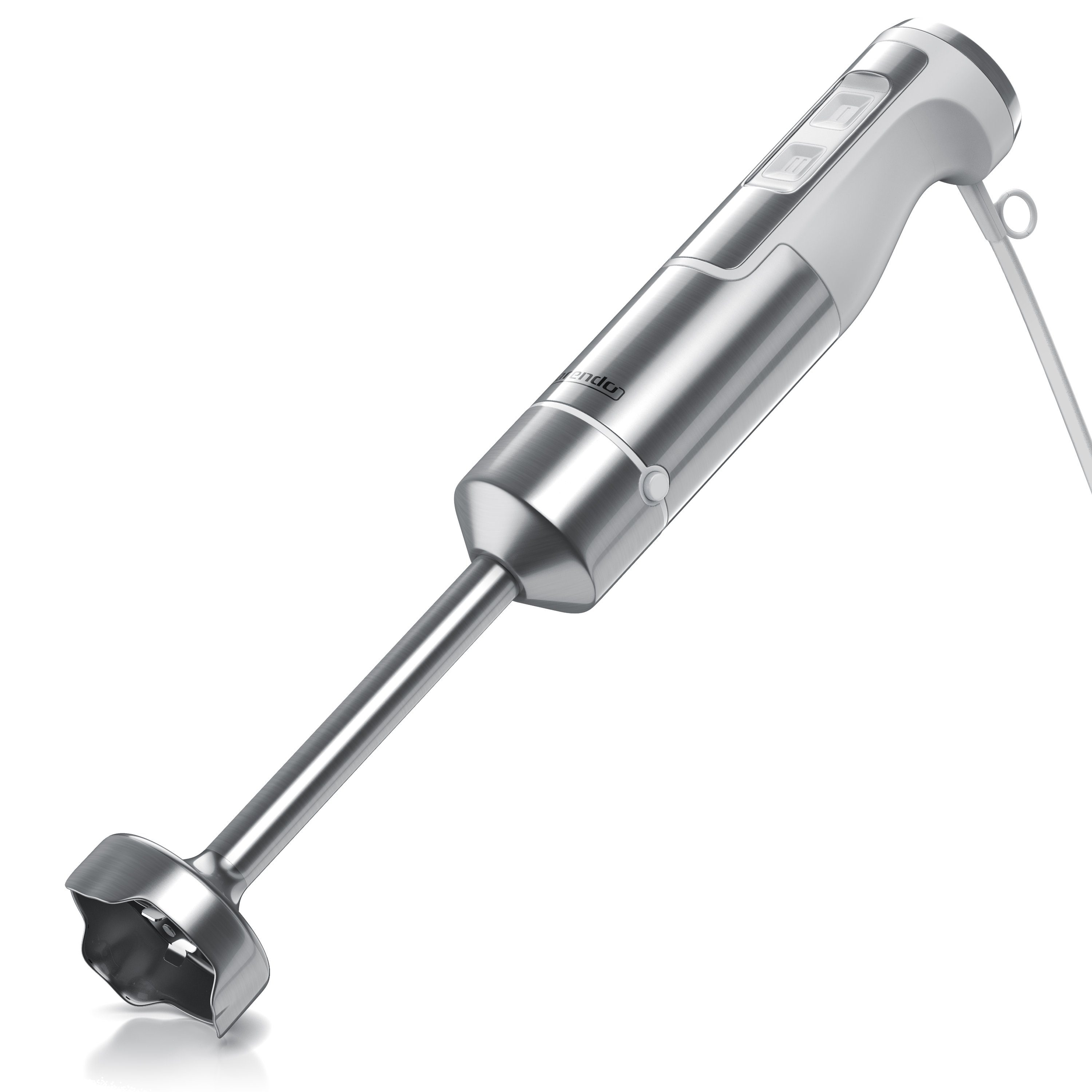 Stabmixer Edelstahl Pürierstab, Handmixer, stufenlose Regelung, weiß