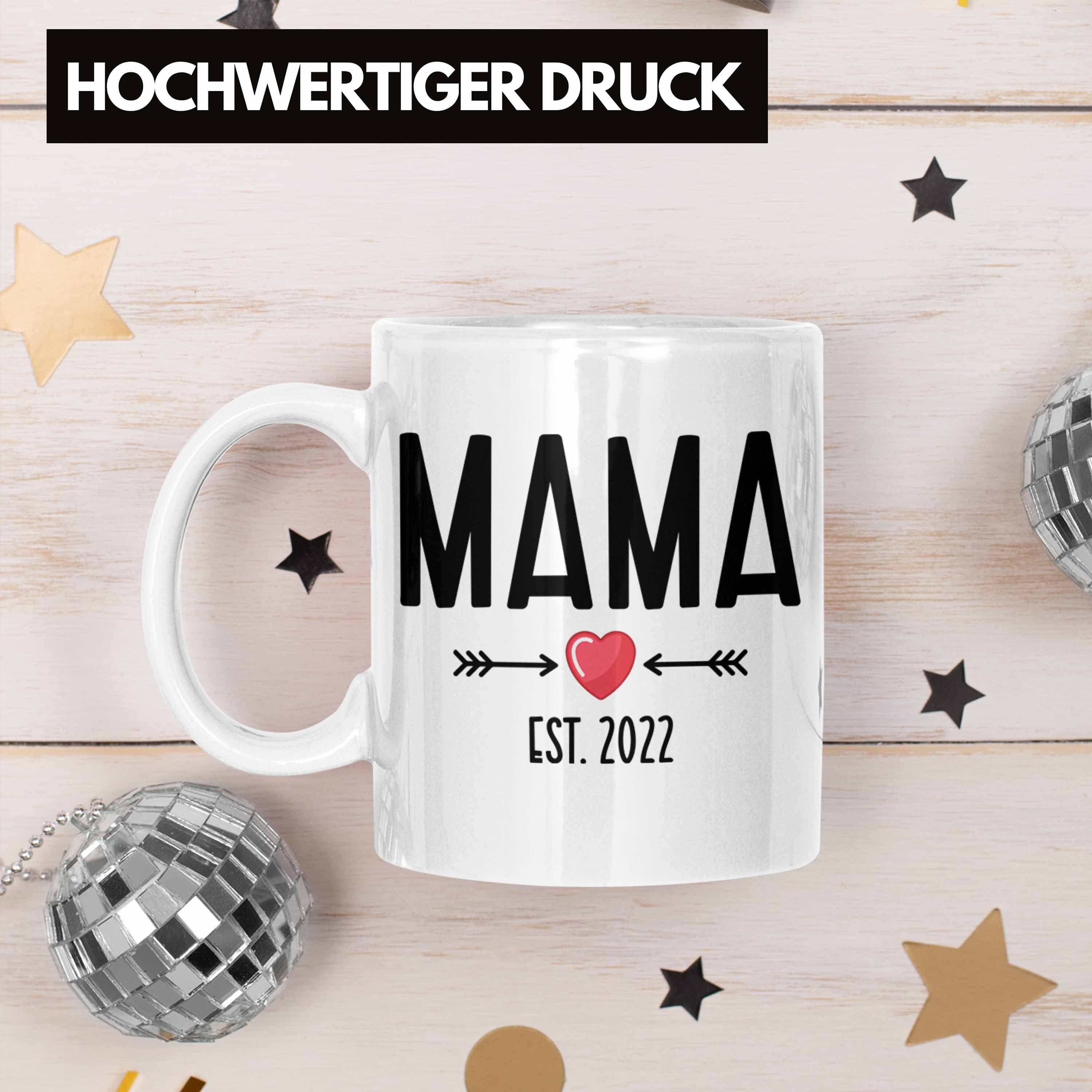 Trendation Tasse Trendation - Mama Du Schwangerschaft Verkünden Weiss 2022 Wirst Baby Tasse Geschenk Mutter 2022 Mutter Kaffeetasse Überraschung