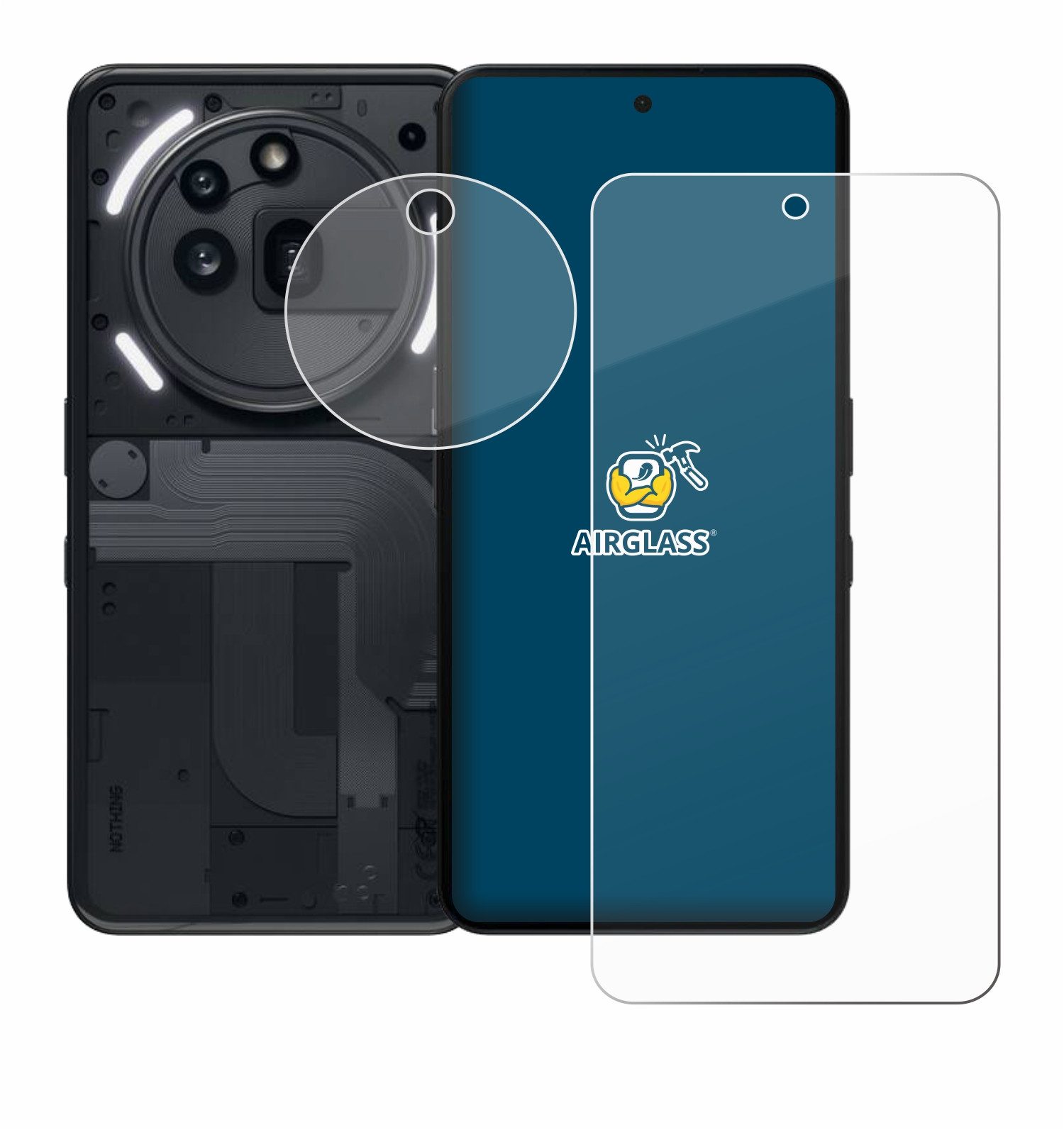 BROTECT Displayschutzglas Folie für Nothing Phone (3a) Pro (Display+Kamera), Schutzfolie Glas Panzer Display Schutz klar – Bild 2 von 5