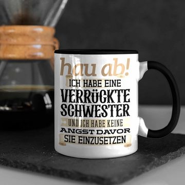 Trendation Tasse Trendation - Ich Habe Einen Verdammt Tolle Schwester Tasse Geschenk von Bruder Geschwister Geschenkidee Geburtstag Spruch