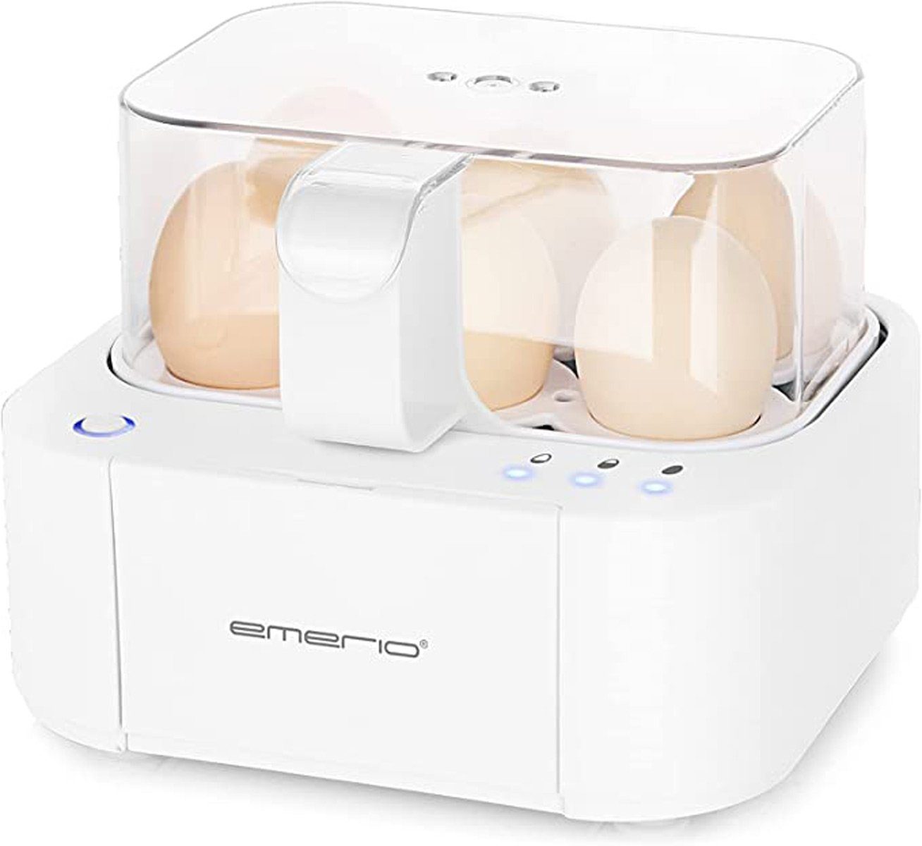 Emerio Eierkocher EB-115560.14 mit Sprachausgabe in 6 Sprachen (DE EN FR ES IT PL), Anzahl Eier: 6 St., 400 W