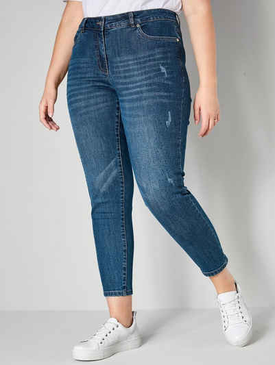 Sara Lindholm Slim-fit-Jeans mit seitlicher Strassdeko