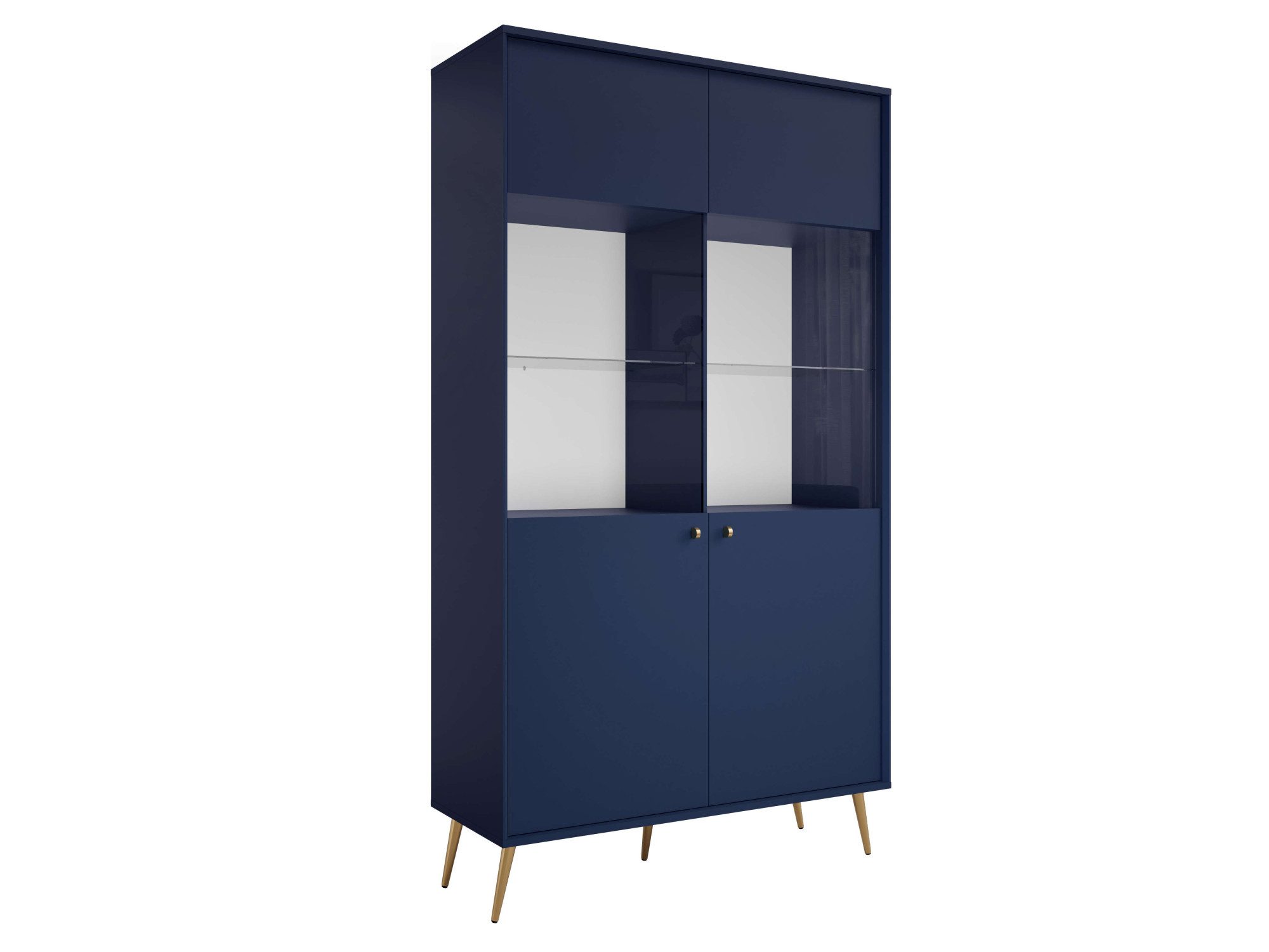 Home affaire Vitrine ROMILDA Glasvitrine mit viel Stauraum, Maße B/T/H: 105/40/191 cm Vitrinenschrank, Standvitrine mit 2 Türen, 10 Fächer