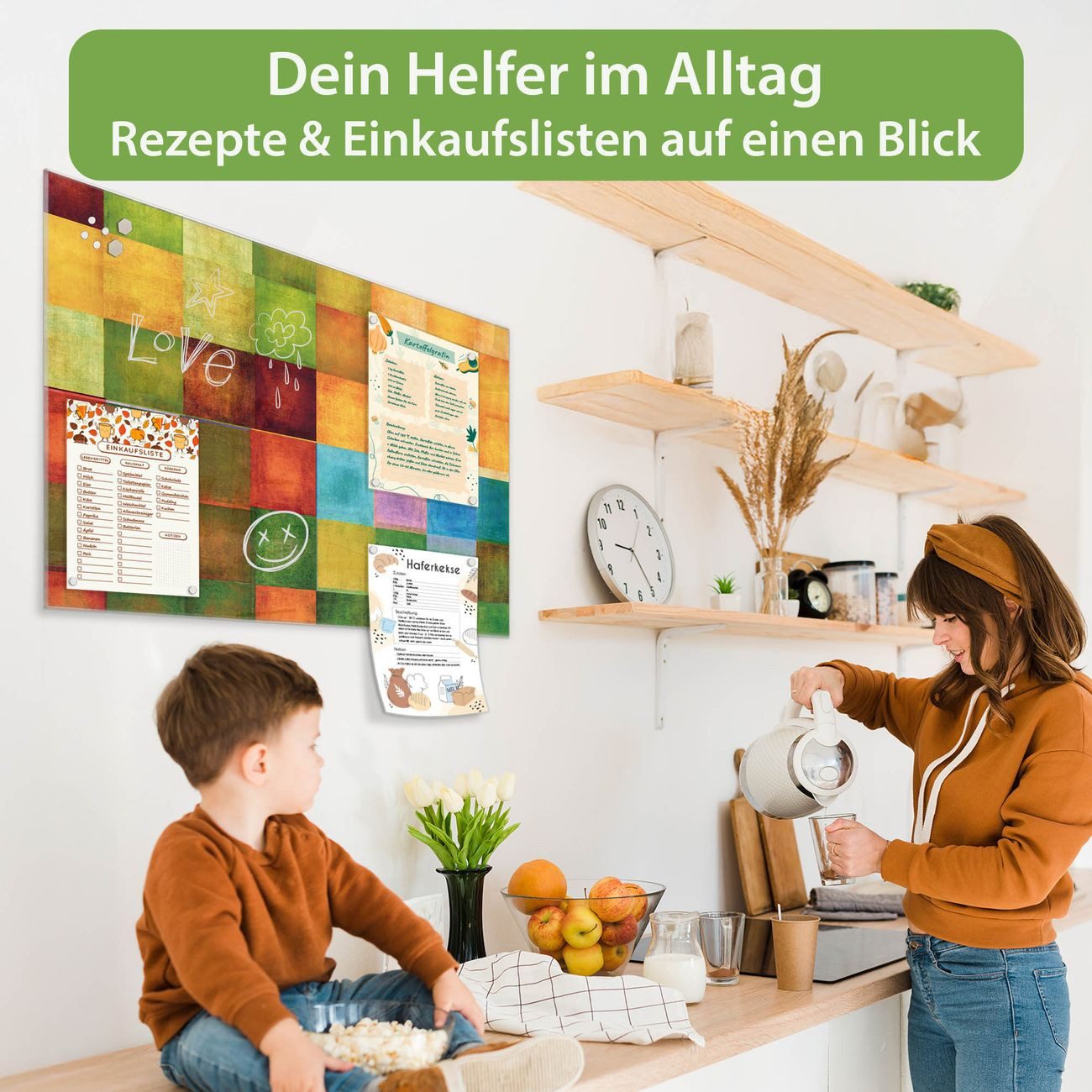 banjado Magnettafel aus Glas, mit Motiv Farbkasten 2, (gehärtetets Glas, Glasmagnettafel)