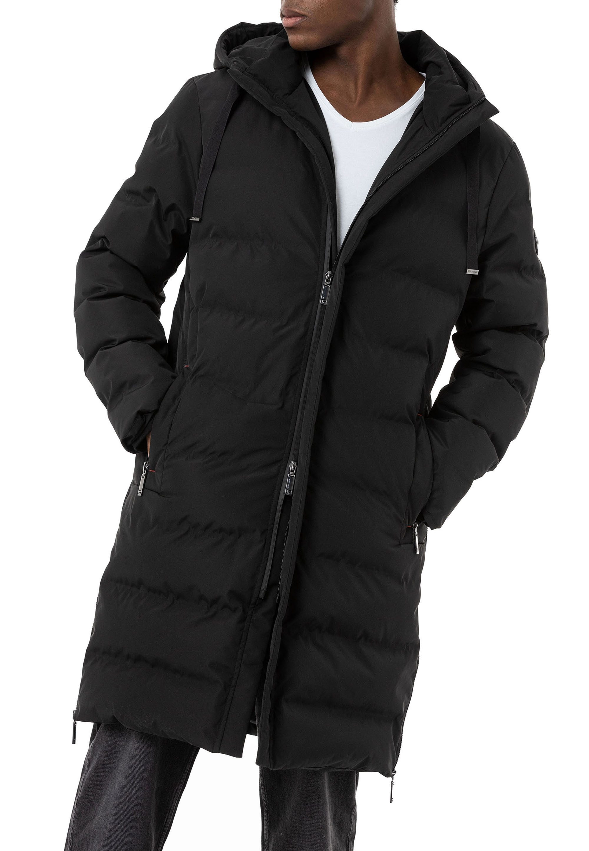 RedBridge Steppmantel mit Kapuze Lange Winterjacke Warm Leicht Casual Verde günstig online kaufen