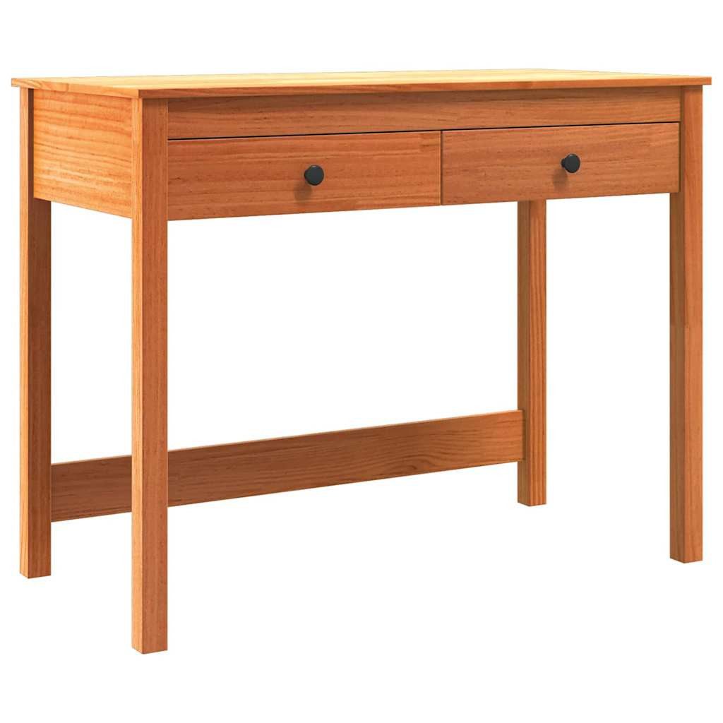 vidaXL Schreibtisch Schreibtisch Max Braun Massives Kiefernholz 100 x 50 x 78 cm (1-St)