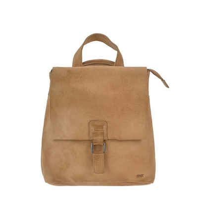 Bear Design Freizeitrucksack "Jesse" Callisto Pelle Leder, Umhängetasche und Rucksack 2in1, 29x31cm, mit Tragegriff, taupe