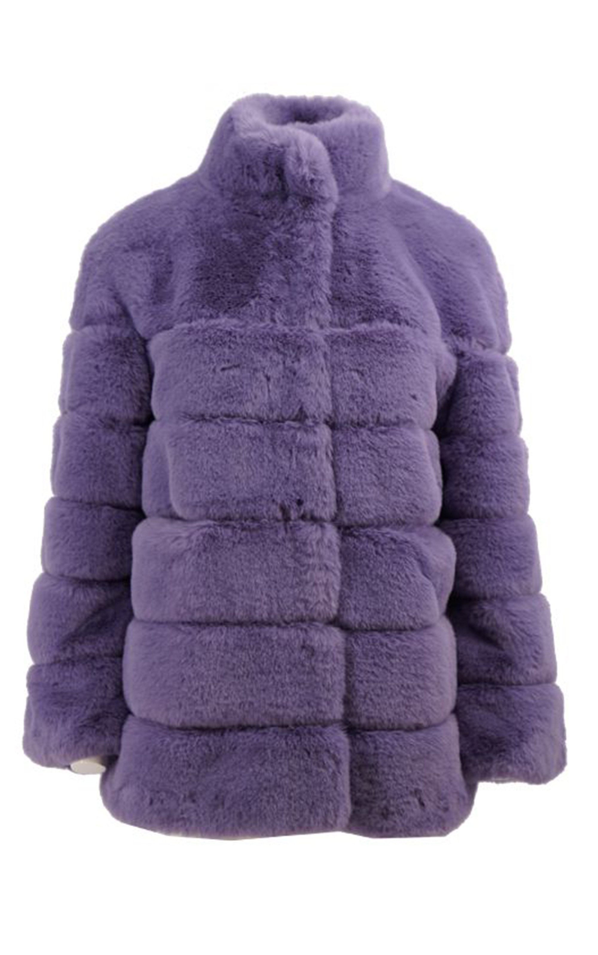 Passioni Fellimitatjacke Webpelz Steppjacke mit hohem Kragen – Bild 4 von 4