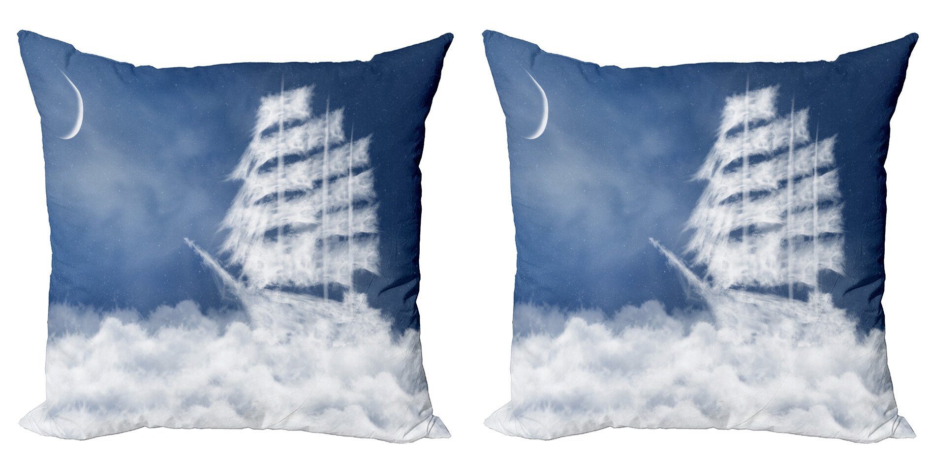 Kissenbezüge Modern Accent Doppelseitiger Digitaldruck, Abakuhaus (2 Stück), Abstrakte Kunst Wolken Schiff in Himmel