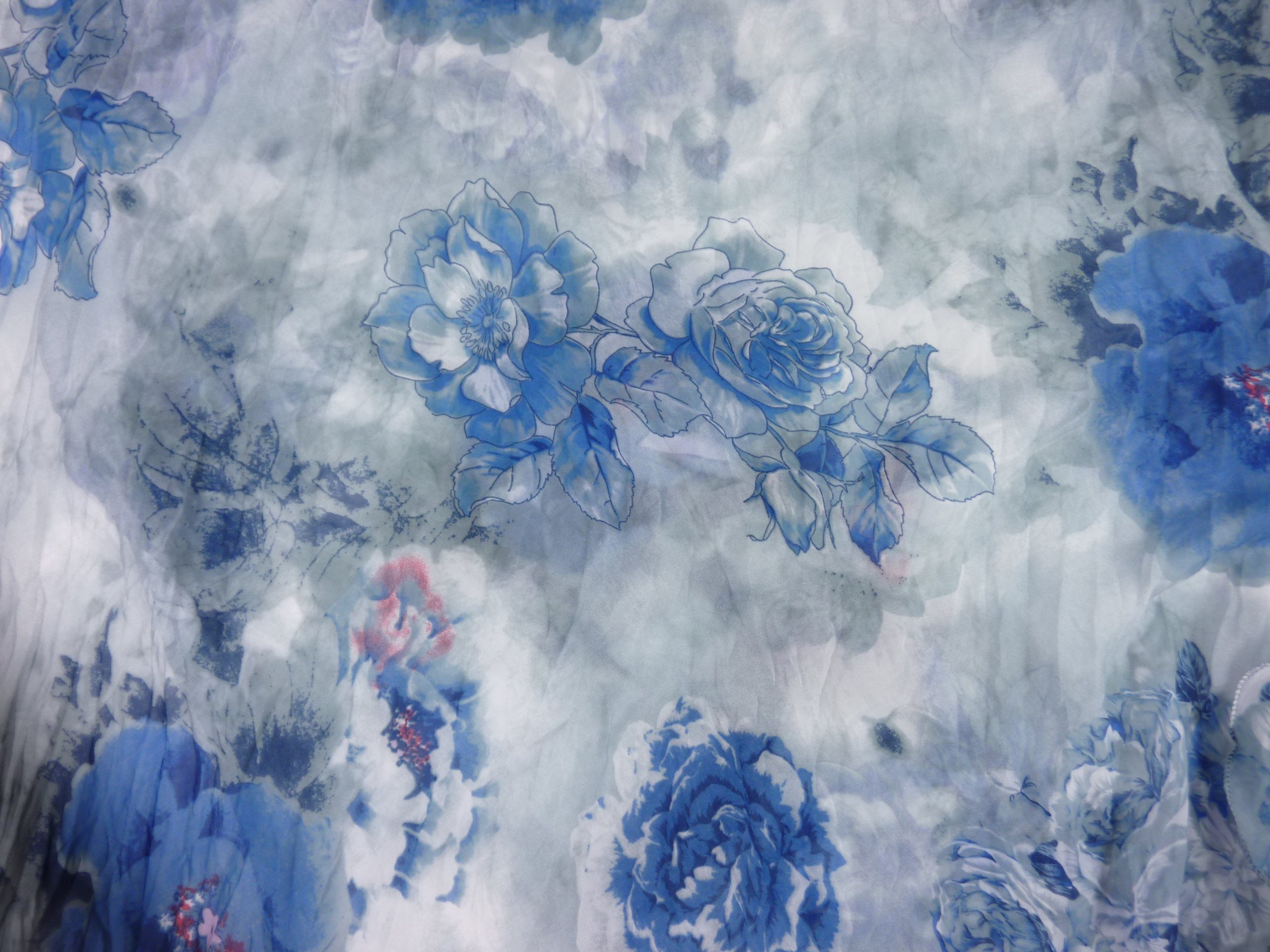 mehrfarbig Damen blau/grau gemustert Muster, Taschen4life Schal Schal QS-05-XJ, Tuch Blumen