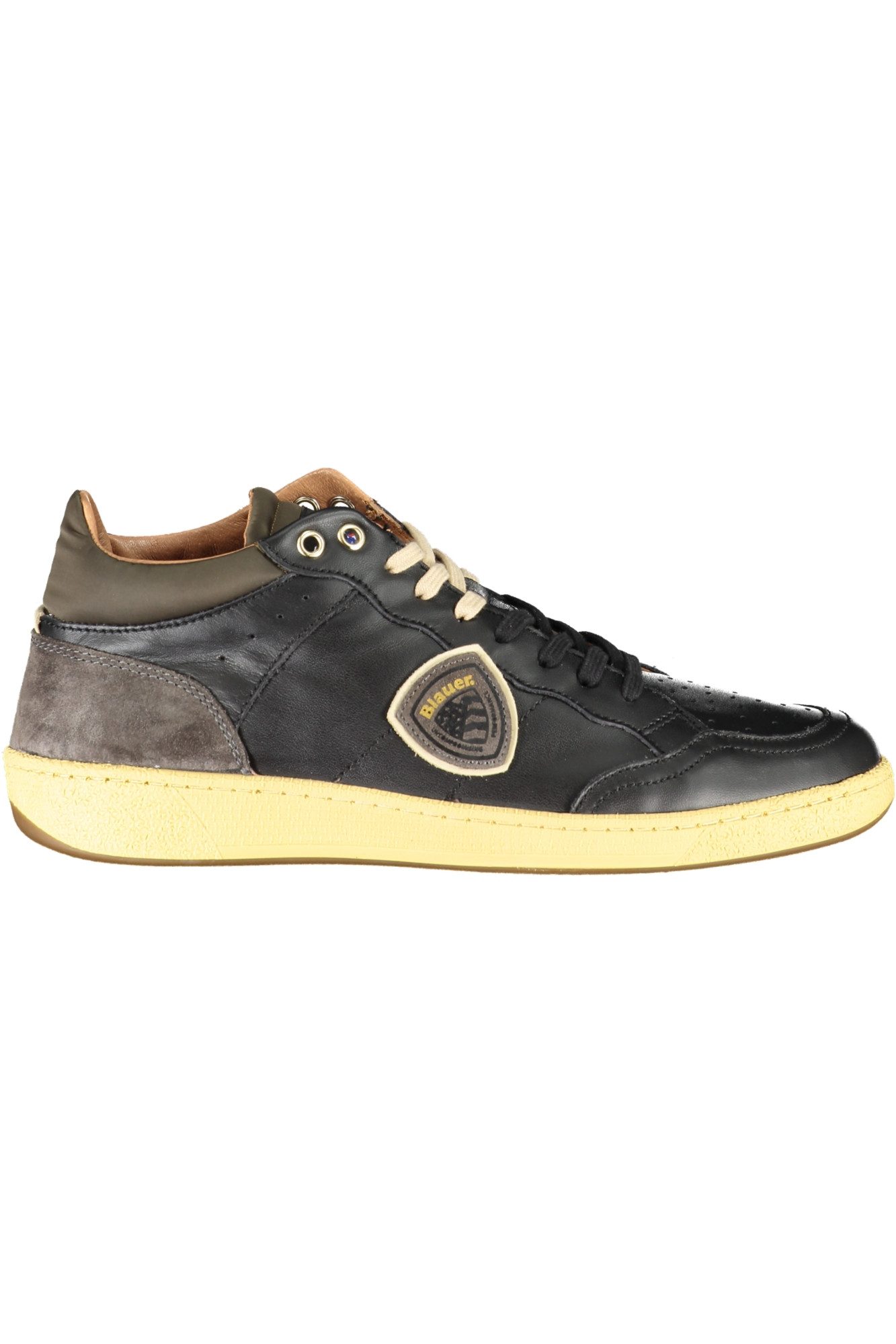 Blauer Sneaker Eleganter Schwarzer Herrensportschuh mit Kontrasten