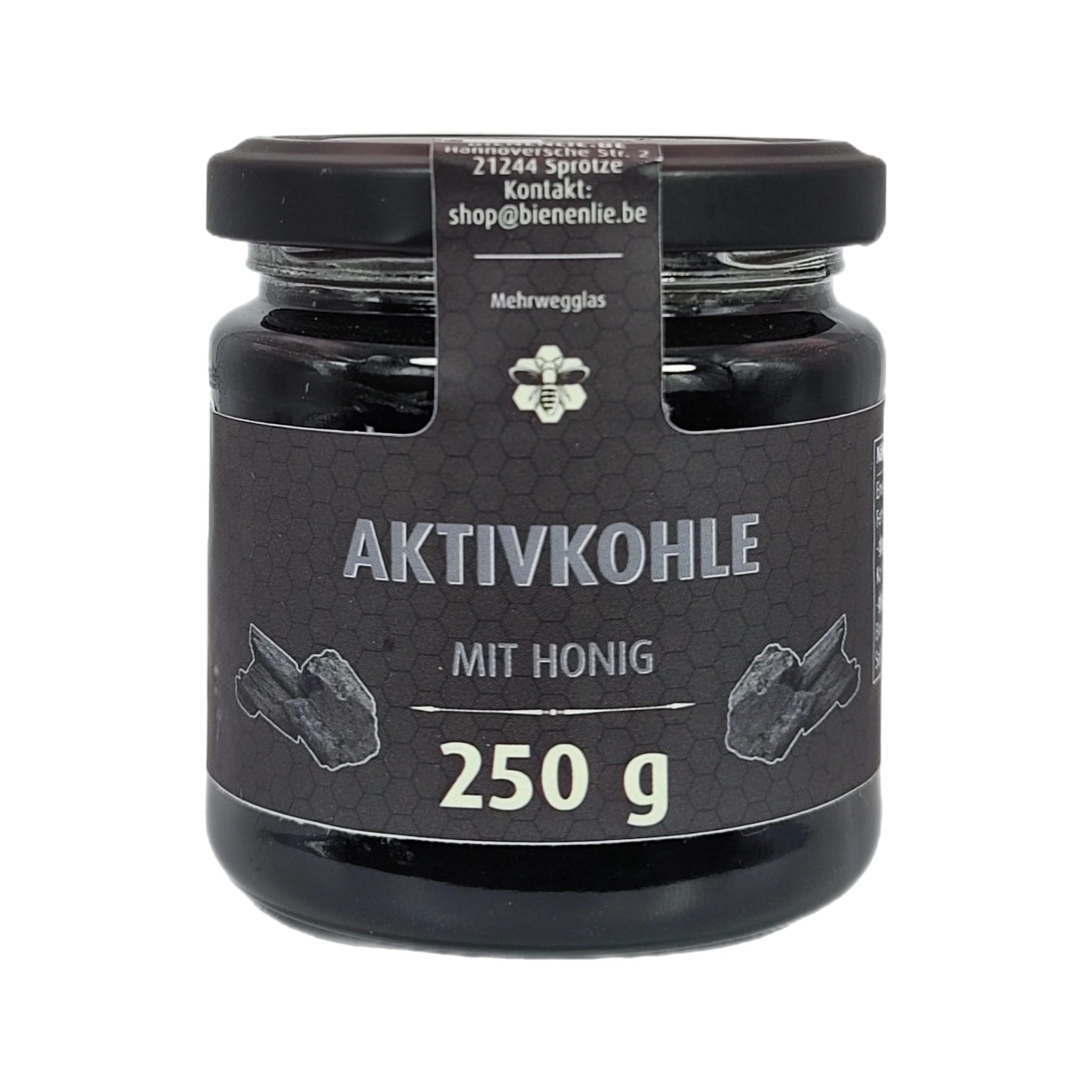 Imkerei BienenLie.be Honig Aktivkohle mit Honig - ungewöhnlich & cremig, 250g, 1 x 250 g, 1 St.