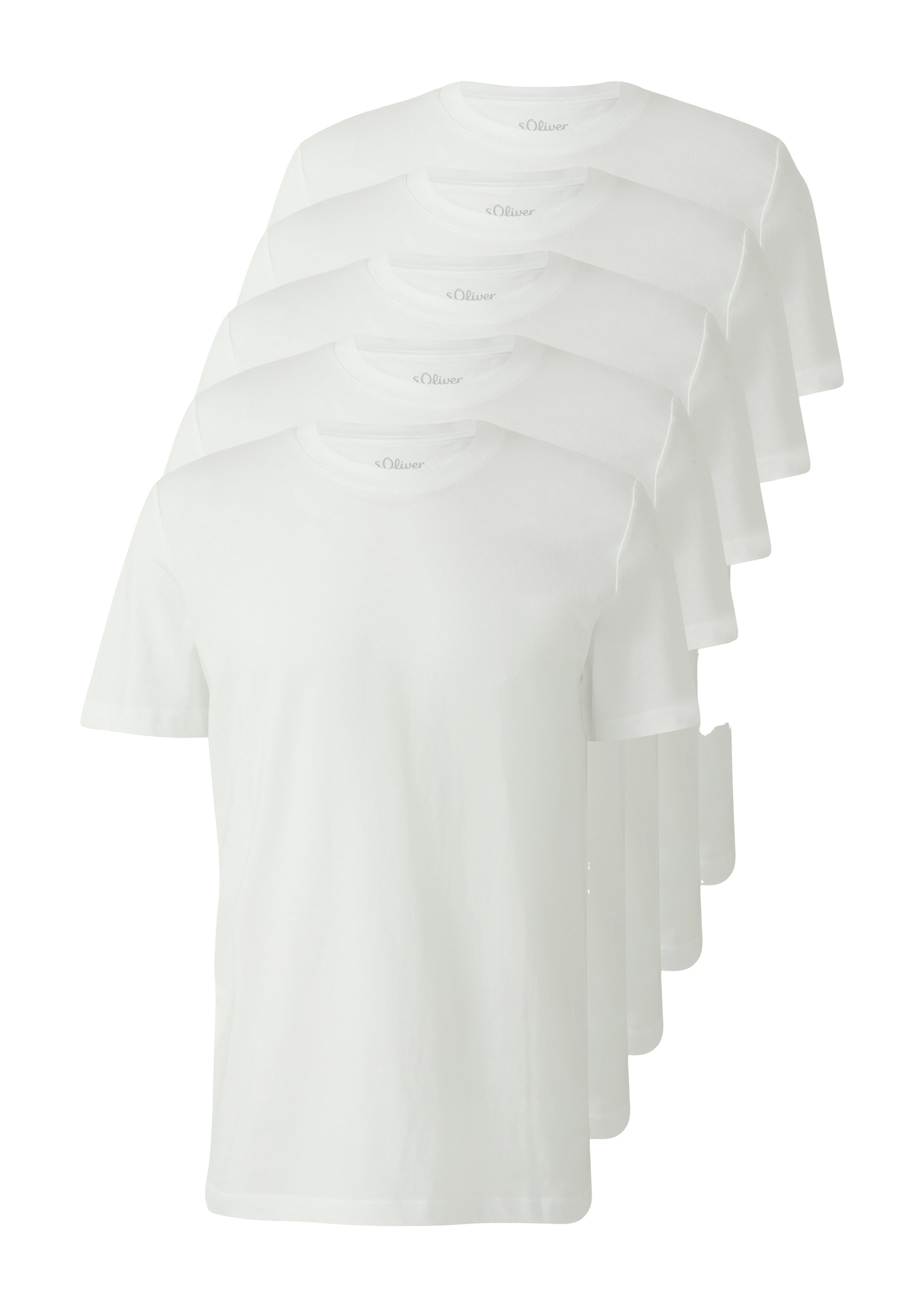 s.Oliver T-Shirt 5er Pack mit Rundhals günstig online kaufen