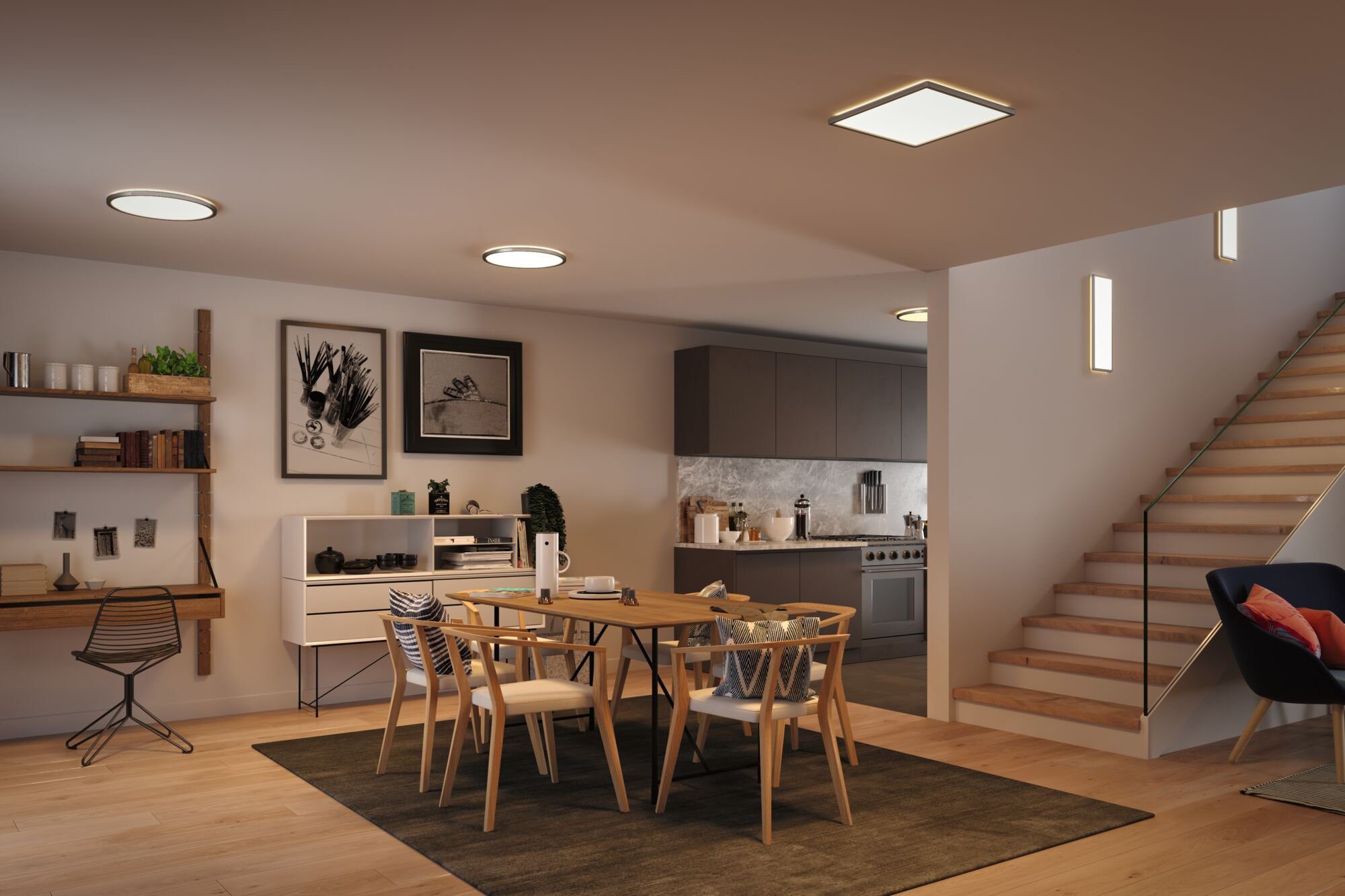 Paulmann LED Panel Atria Shine 3000K IP20 eckig, LED fest integriert, Warmweiß, Backlight
