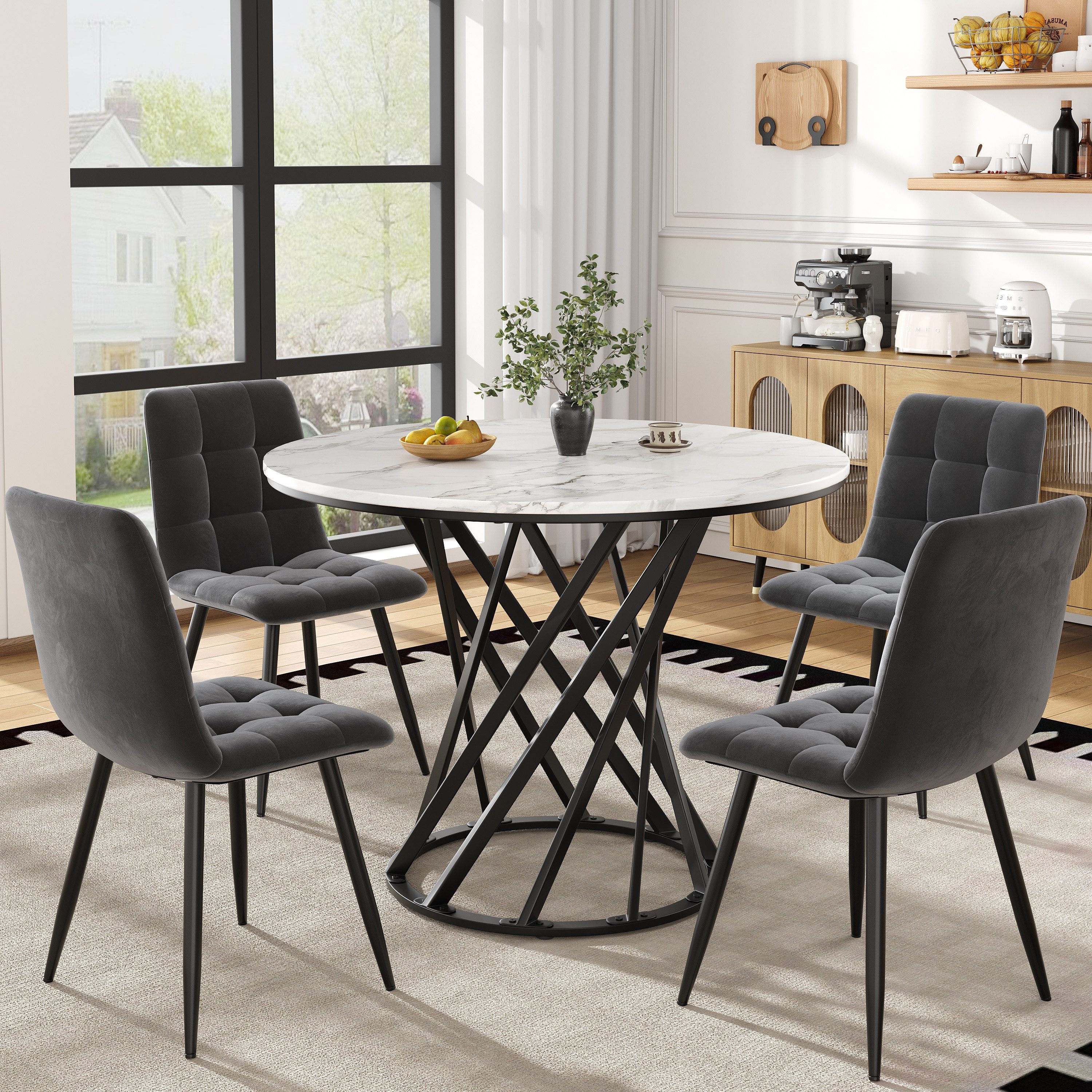 MODFU Essgruppe Stylisches Esstisch,Esszimmerstühle,Esstisch-Set, (Stuhl:44 günstig online kaufen