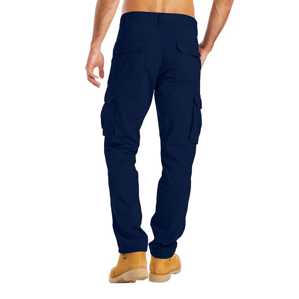 BlauerHafen Cargohose BlauerHafen Herren Cargo Hose 6 Taschen 100% Baumwolle Arbeitshose