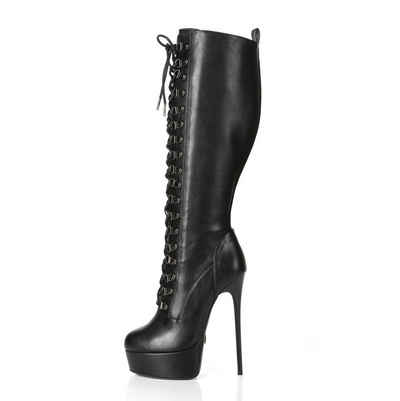 Giaro Giaro Stay Schwarz Black Matte Чоботи Plateaustiefel Lederstiefel Чоботи на шнурівці High-Heel-Stiefel Vegan