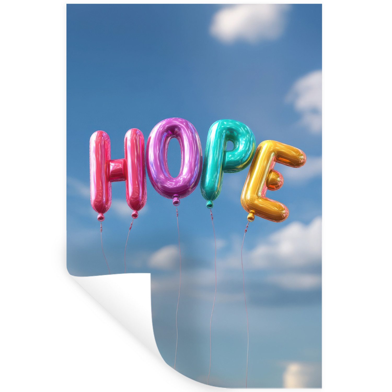 MuchoWow Wandsticker Ballons - Luft - Hoffnung (1 St), Wanddeko, Aufkleber, Wandtattoo, 80x120 cm